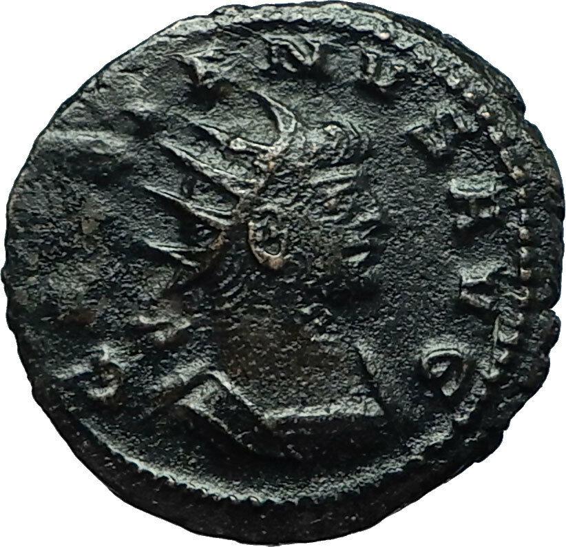 GALLIENUS Authentic Ancient 267AD Antioch Genuine Roman Coin w God APOLLO i66492