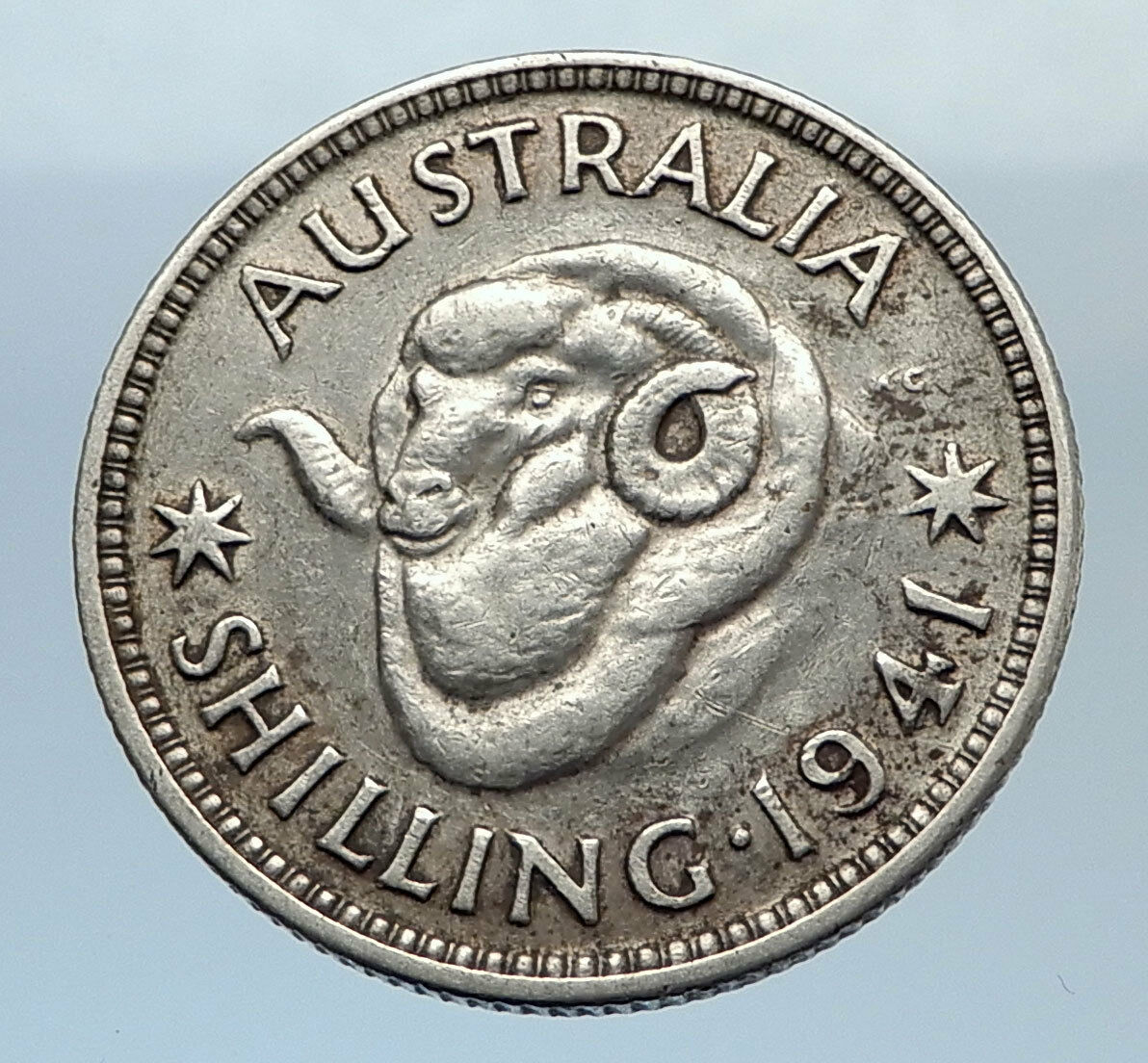 1941 AUSTRALIA King George VI of United Kingdom Silver Shilling Coin RAM i71658