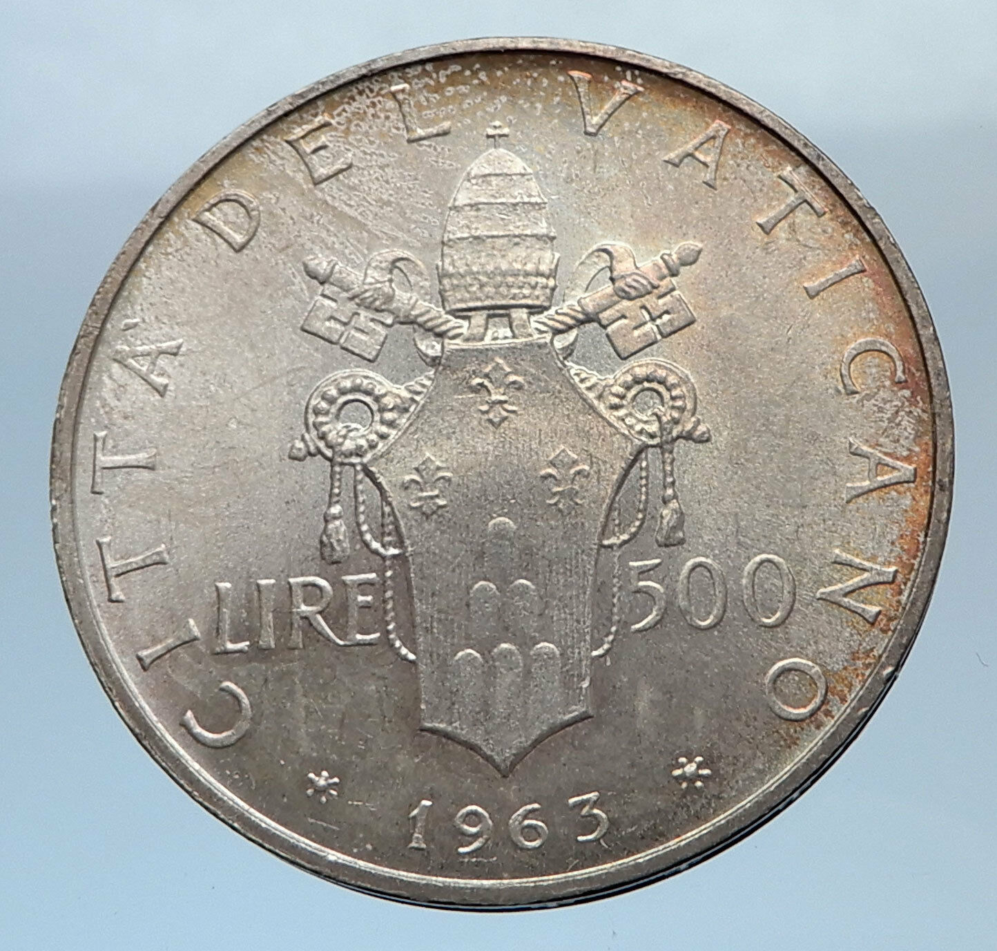 1963 VATICAN City POPE PAUL VI 0.29oz Silver 500 Lire Italian Italy Coin i71811