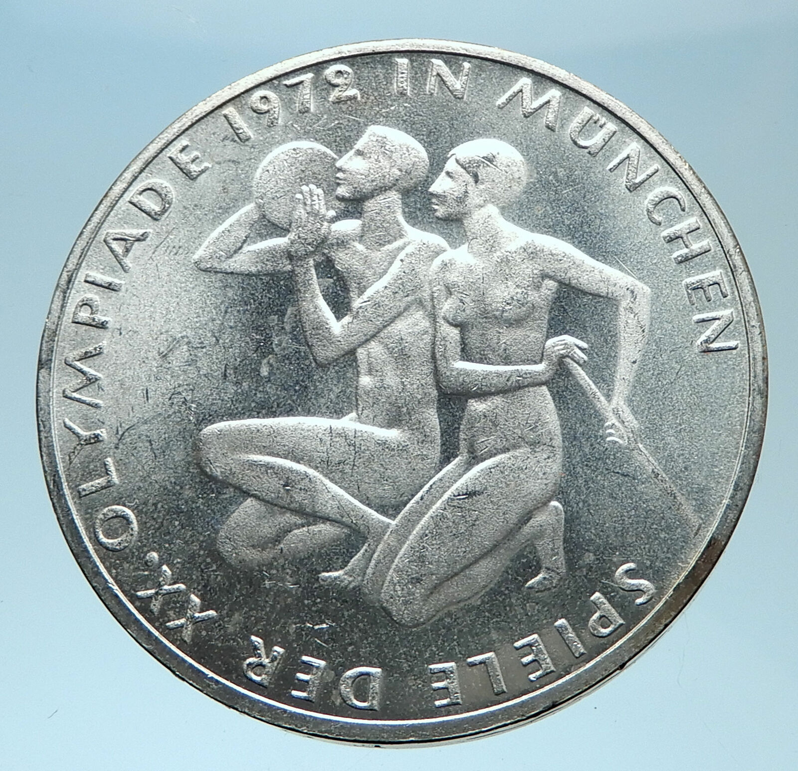 1972 Germany Munich Summer Olympics Xx Athletes On 10 Mark Silver Coin