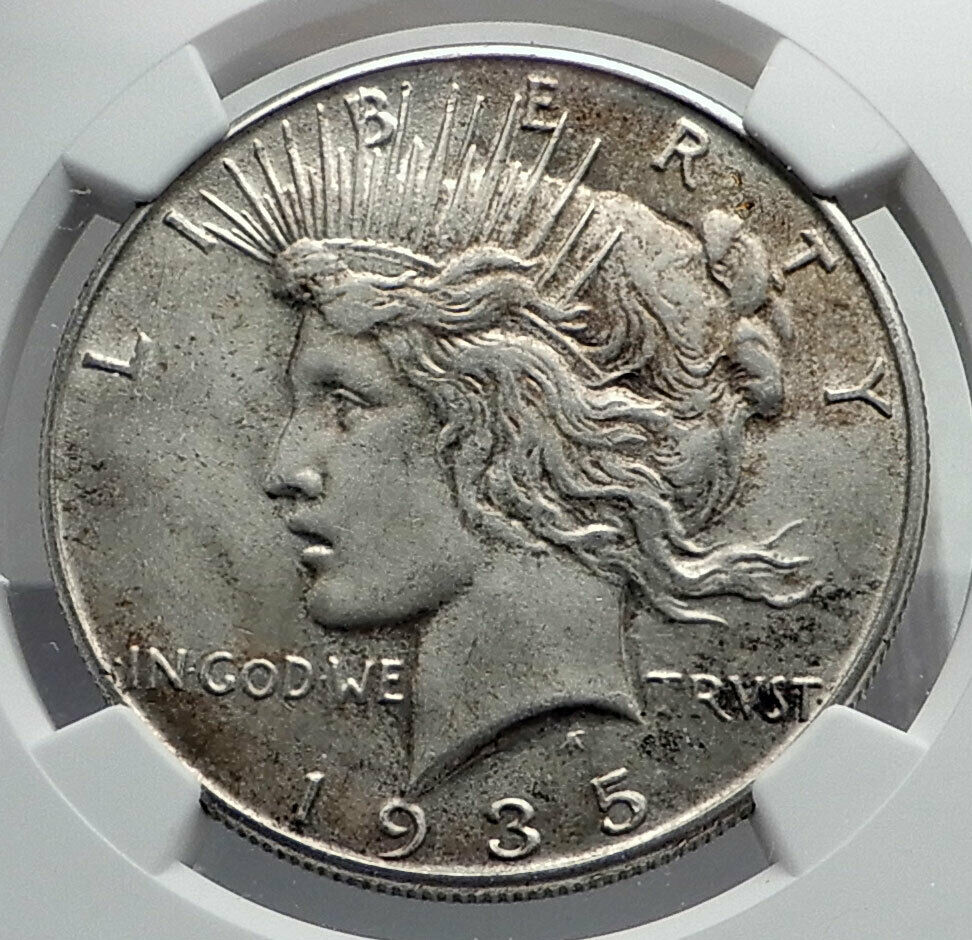 1935 US Silver PEACE DOLLAR United States Coin LIBERTY & EAGLE NGC i80034