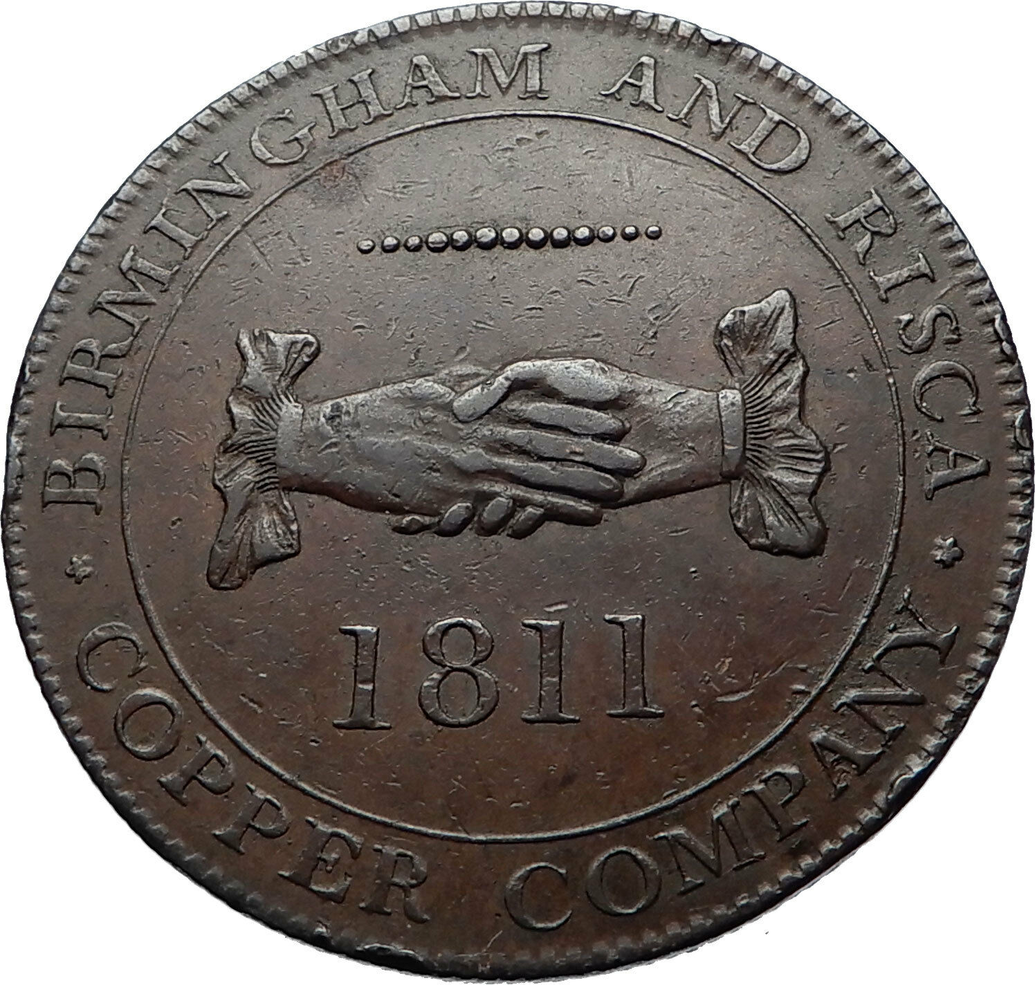 1811 GREAT BRITAIN UK Birmingham UNION COPPER CO Conder Token Penny Coin i69195