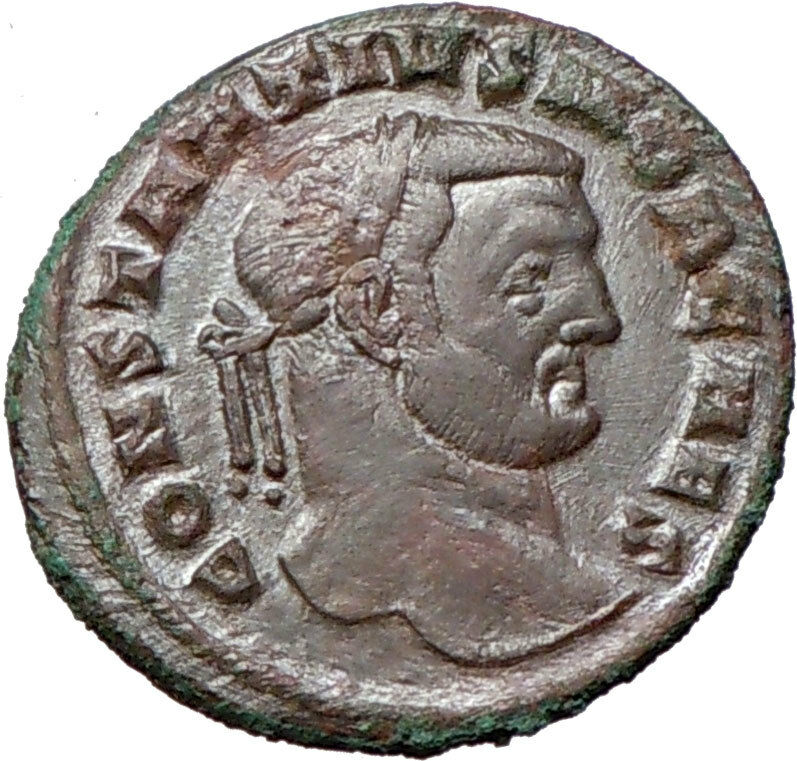 CONSTANTIUS I Chlorus 297AD Authentic Ancient Roman Follis Coin w AFRICA i14697