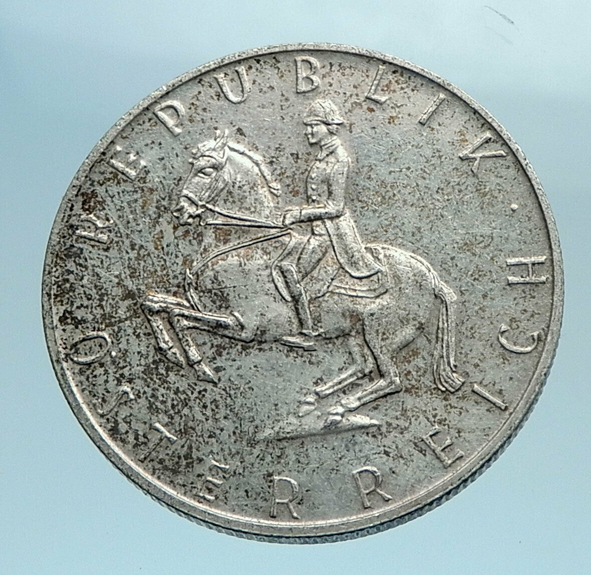 1965 AUSTRIA Spanish HORSE RIDER Genuine Silver 5 Shilling Austrian Coin i77767