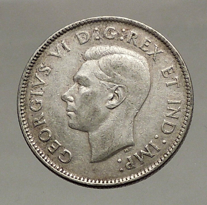 1947 CANADA King George VI of Britain Domains Silver 25 Cent Coin CARIBOU i57127