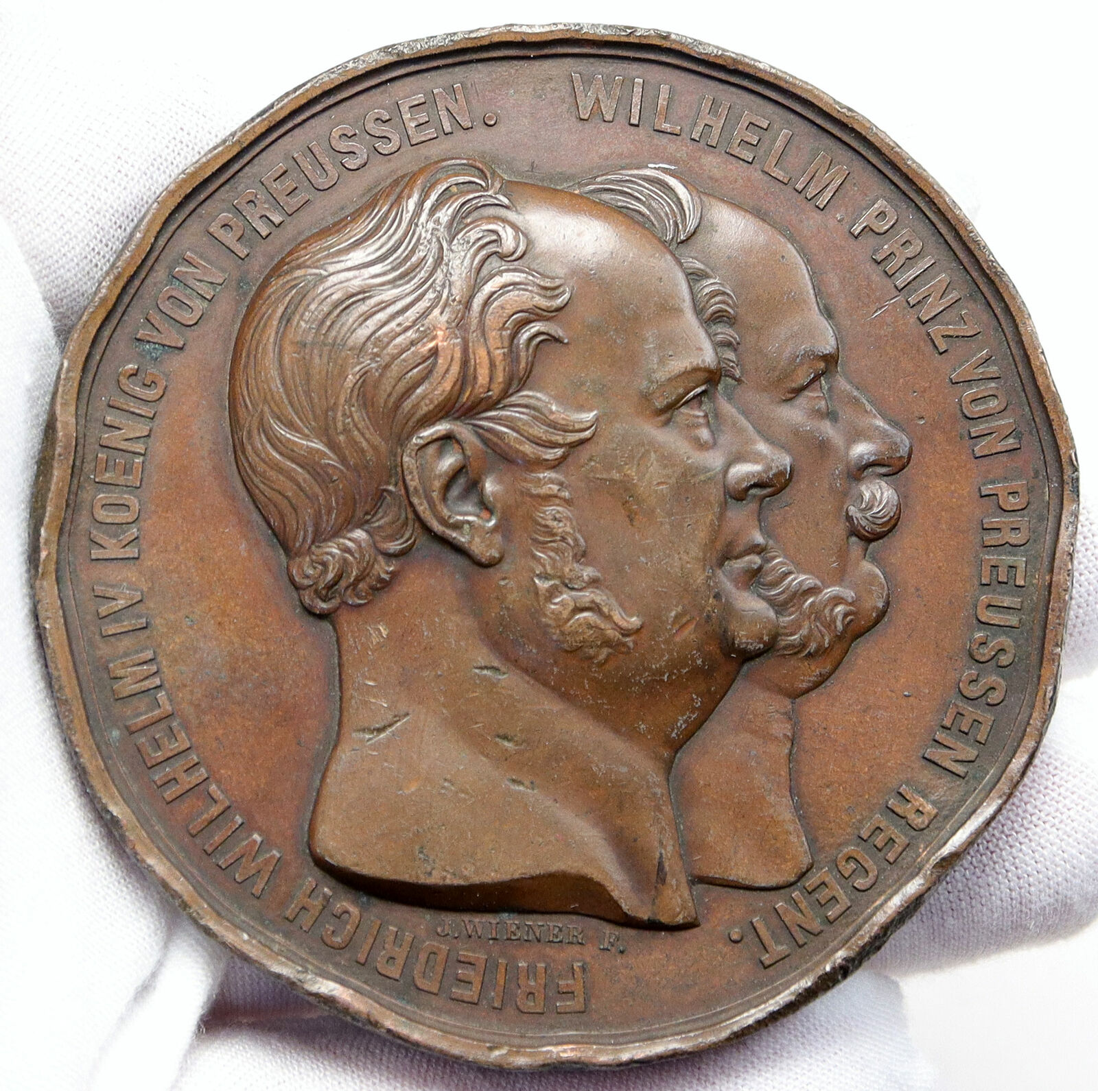 1859 PRUSSIA KINGDOM German STATE Railroad Opening King WILHELM IV Medal i86442