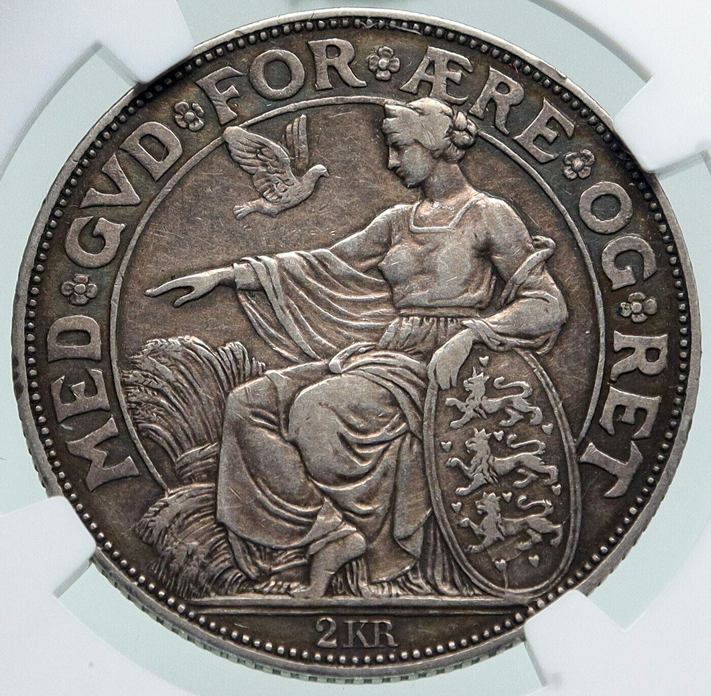 1903 DENMARK King Christian IX 25th Anniversary Silver 2 Kroner Coin NGC i86989