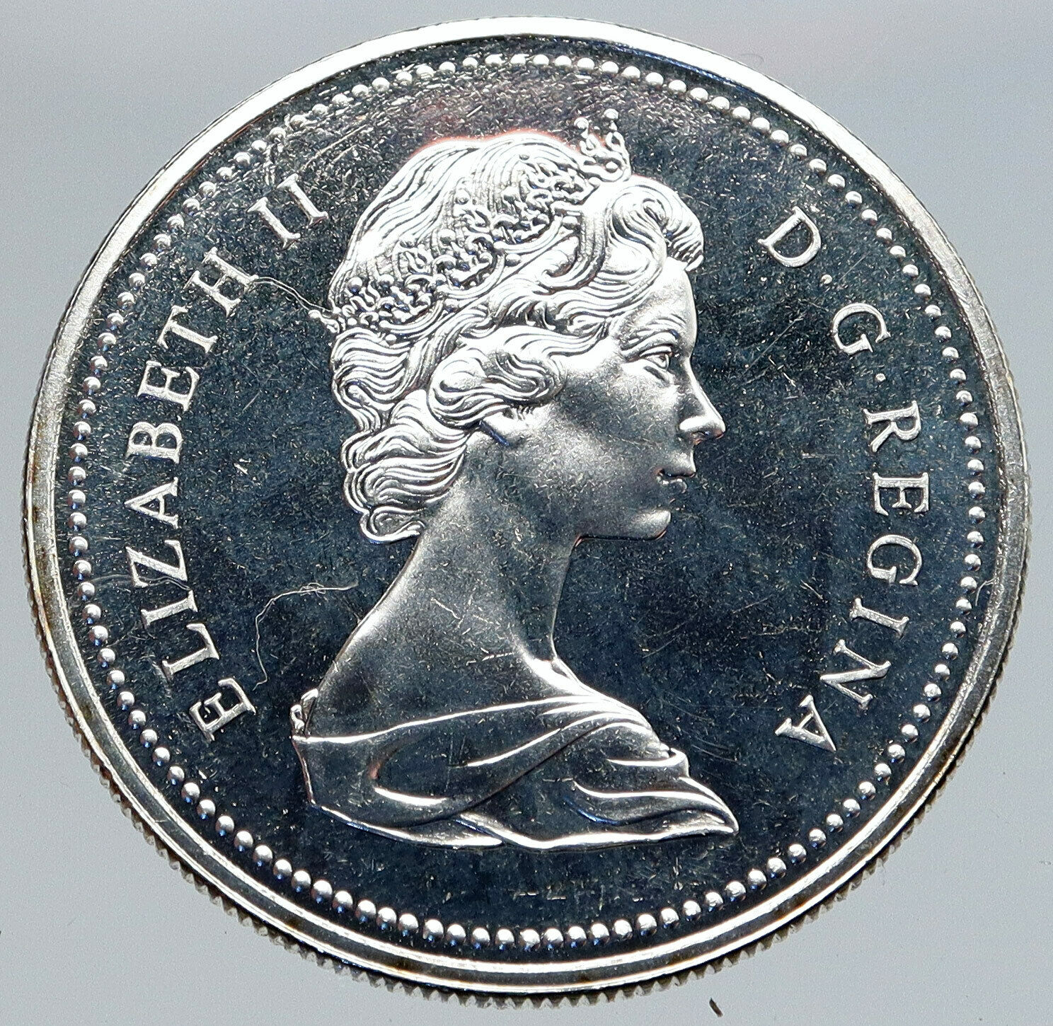 1972 CANADA UK Queen Elizabeth II Voyagers VINTAGE PL Silver Dollar Coin i86853