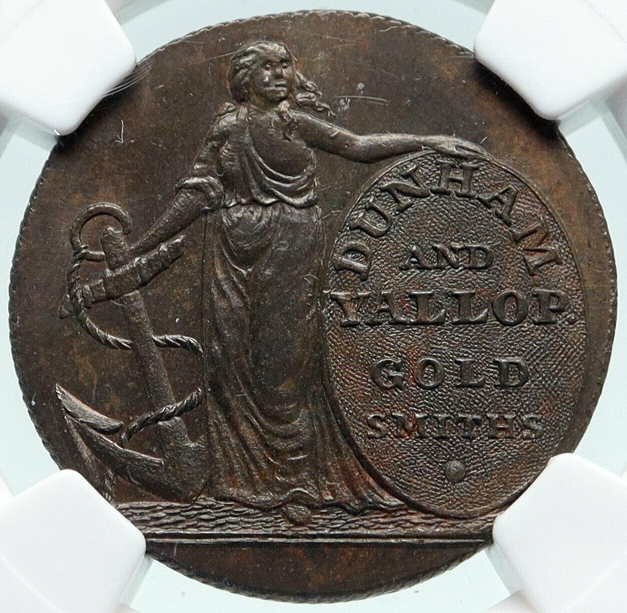 1796 ENGLAND UK Norfolk Norwich DUNHAM YALLOP Antique Conder Token NGC i86633