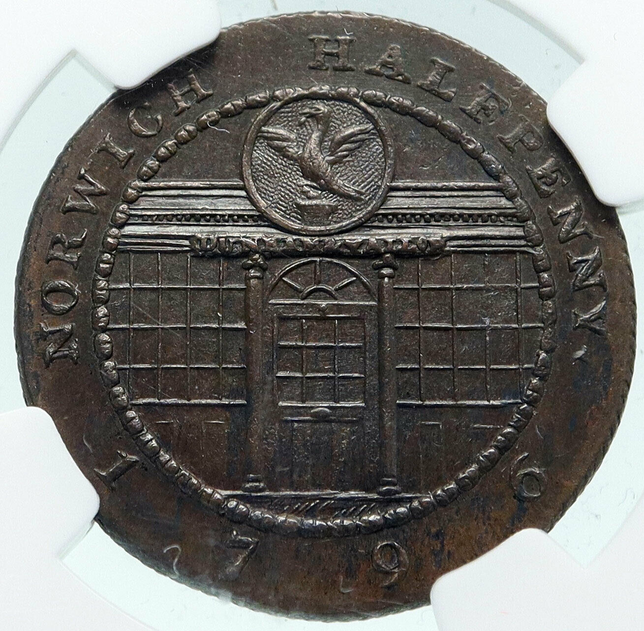 1796 ENGLAND UK Norfolk Norwich DUNHAM YALLOP Antique Conder Token NGC i86633