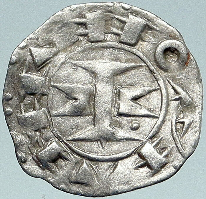 1100AD-1200AD FRANCE Melgueil FEUDAL ANTIQUE Silver Denier Medieval Coin i87307