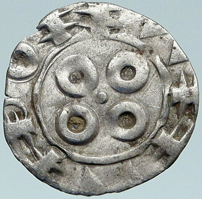 1100AD-1200AD FRANCE Melgueil FEUDAL ANTIQUE Silver Denier Medieval Coin i87301