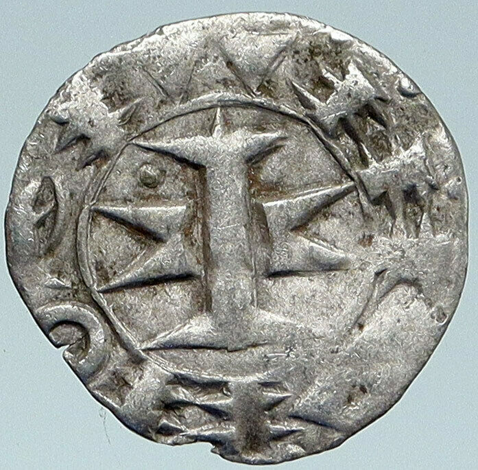 1100AD-1200AD FRANCE Melgueil FEUDAL ANTIQUE Silver Denier Medieval Coin i87301