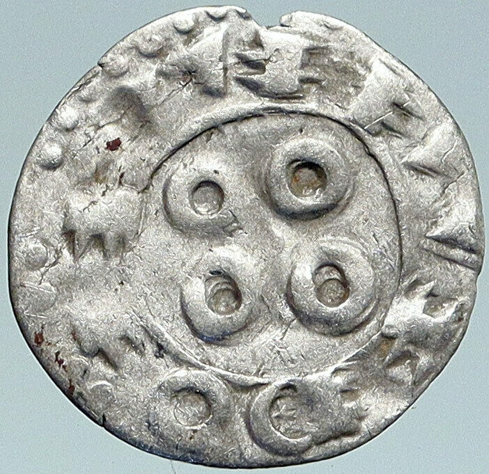 1100AD-1200AD FRANCE Melgueil FEUDAL ANTIQUE Silver Denier Medieval Coin i87311