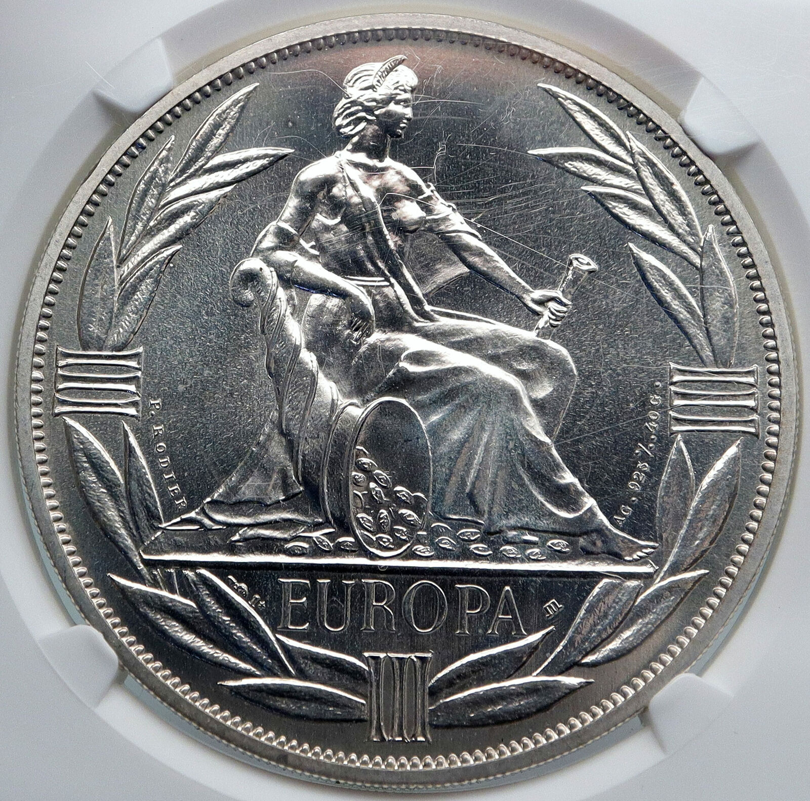 1980 EUROPE European Currency Unit Fantasy Proof-Like Silver ECU Coin NGC i87822