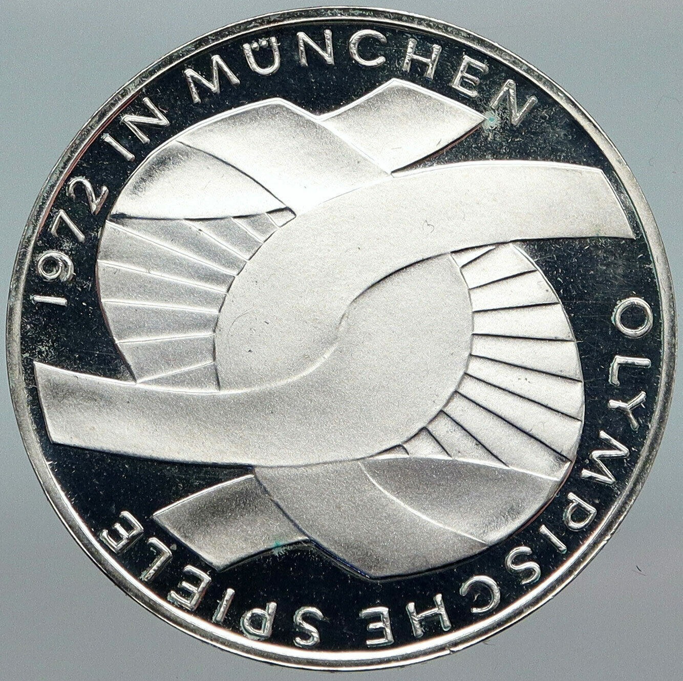 1972 GERMANY Munich Summer Olympics Games Schleife PF Silver 10 Mark Coin i88046