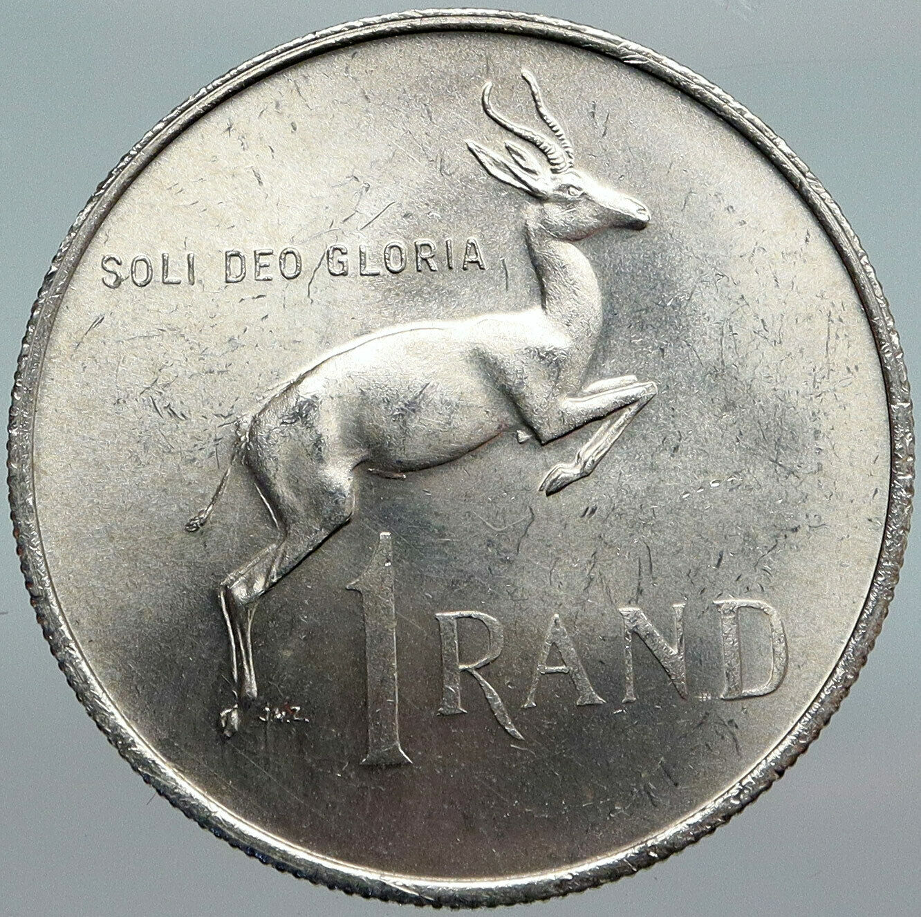 1968 SOUTH AFRICA Founder Jan van Riebeeck Deer PROOF Silver 1 Rand Coin i88027