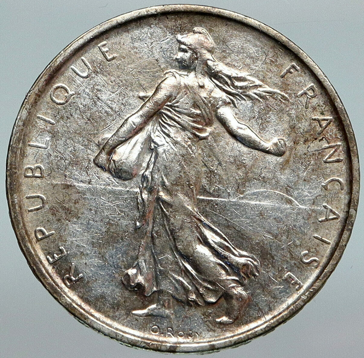 1963 FRANCE La Semeuse French SOWER WOMAN Old LARGE Silver 5 Francs Coin i88030