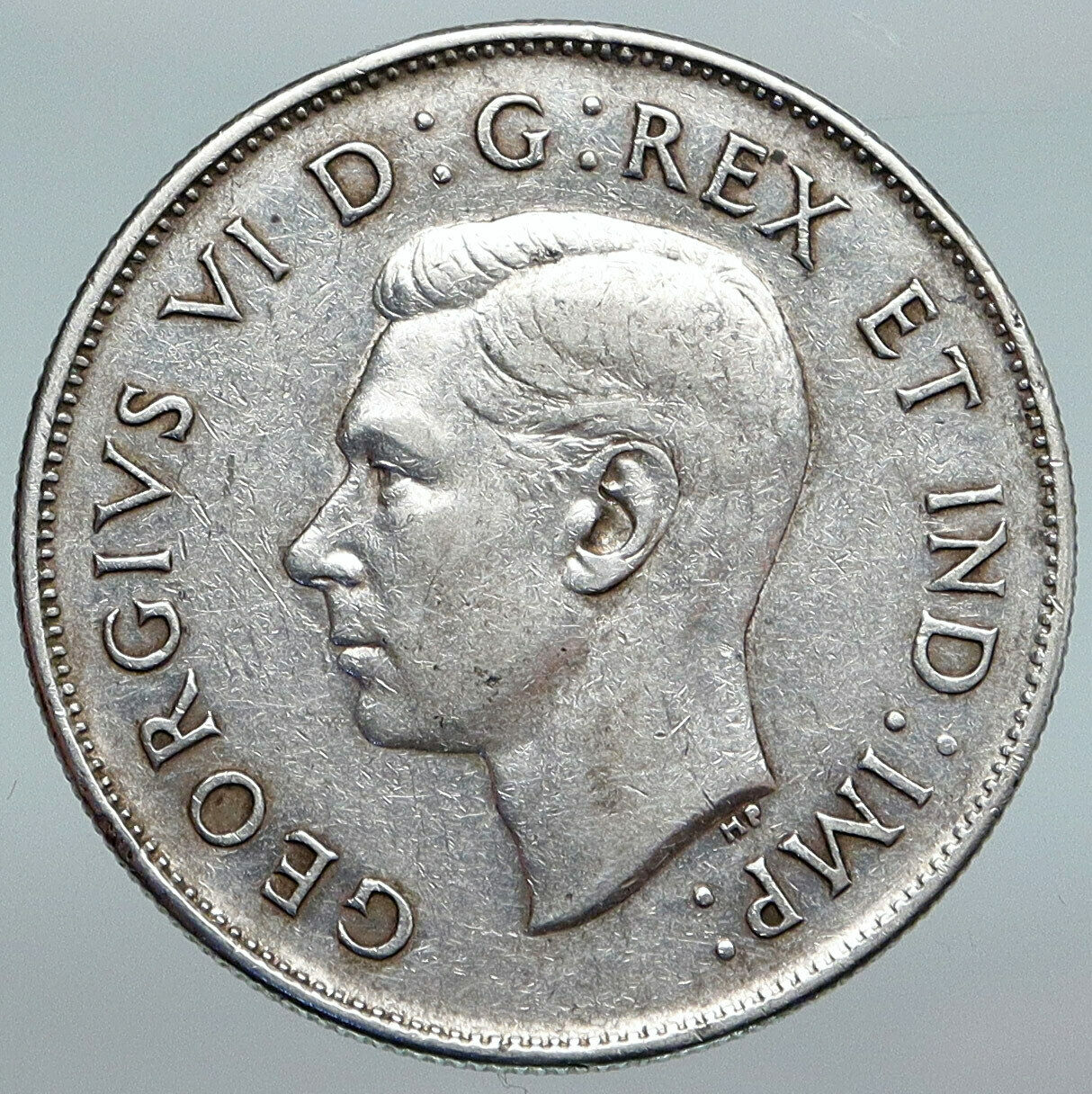 1943 CANADA UK King GEORGE VI Lions Crown Large Old SILVER 50 Cents Coin i88017