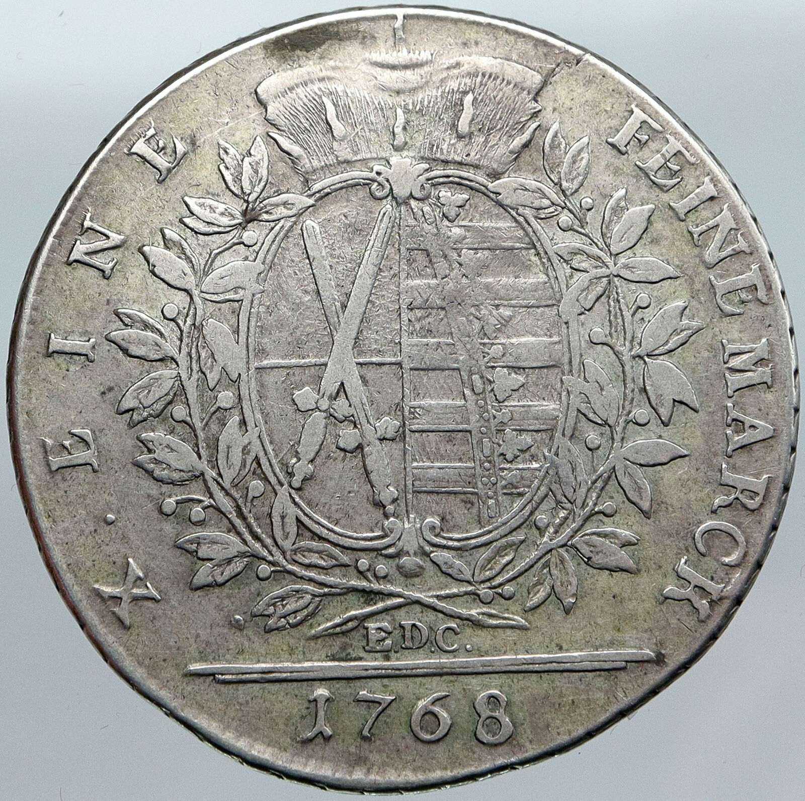 1768 GERMAN STATES - SAXONY Frederick Augustus VINTAGE Silver Thaler Coin i88058