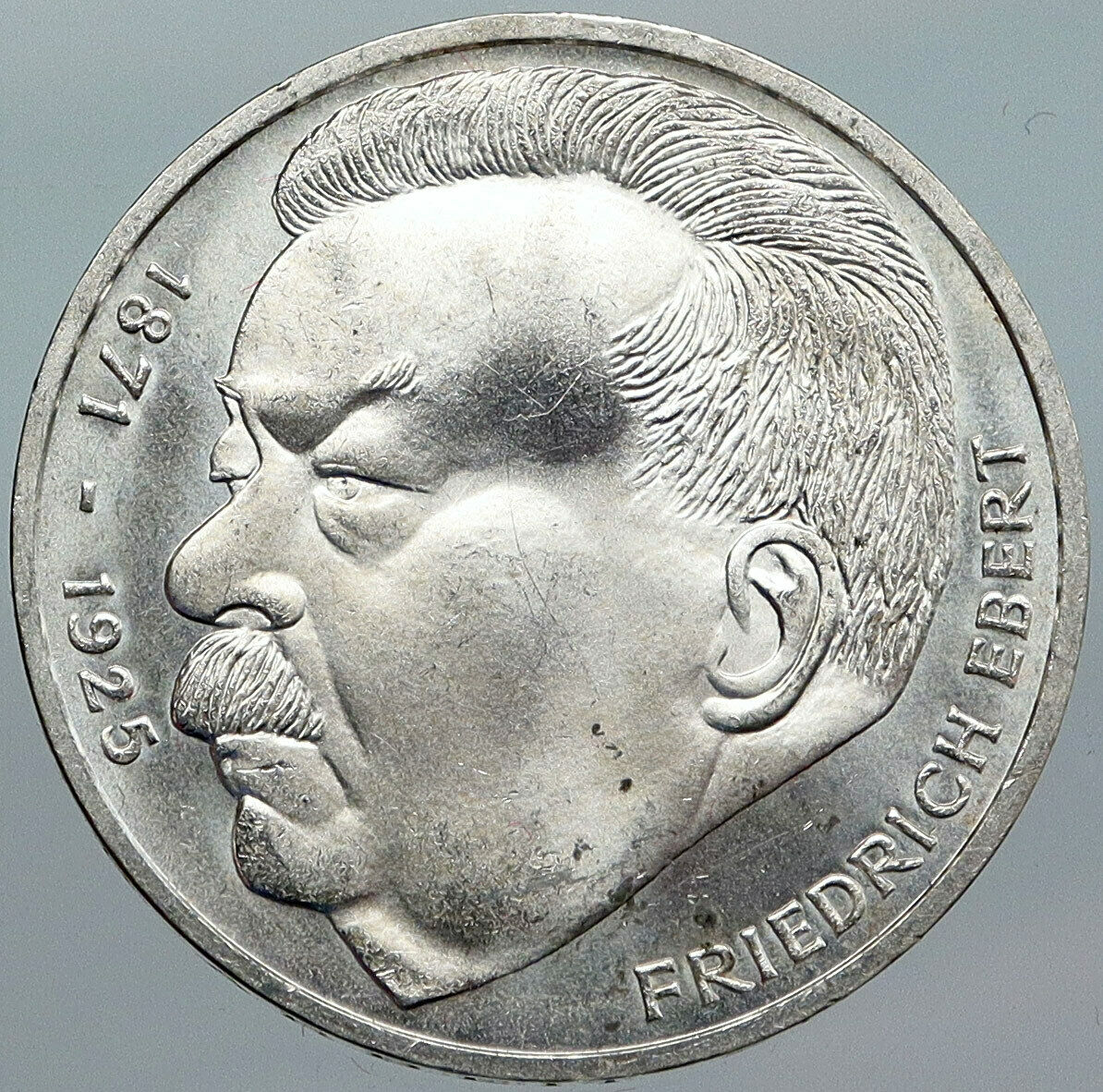 1975 GERMANY Politician Friedrich Ebert Antique Silver 5 Mark GERMAN Coin i88064