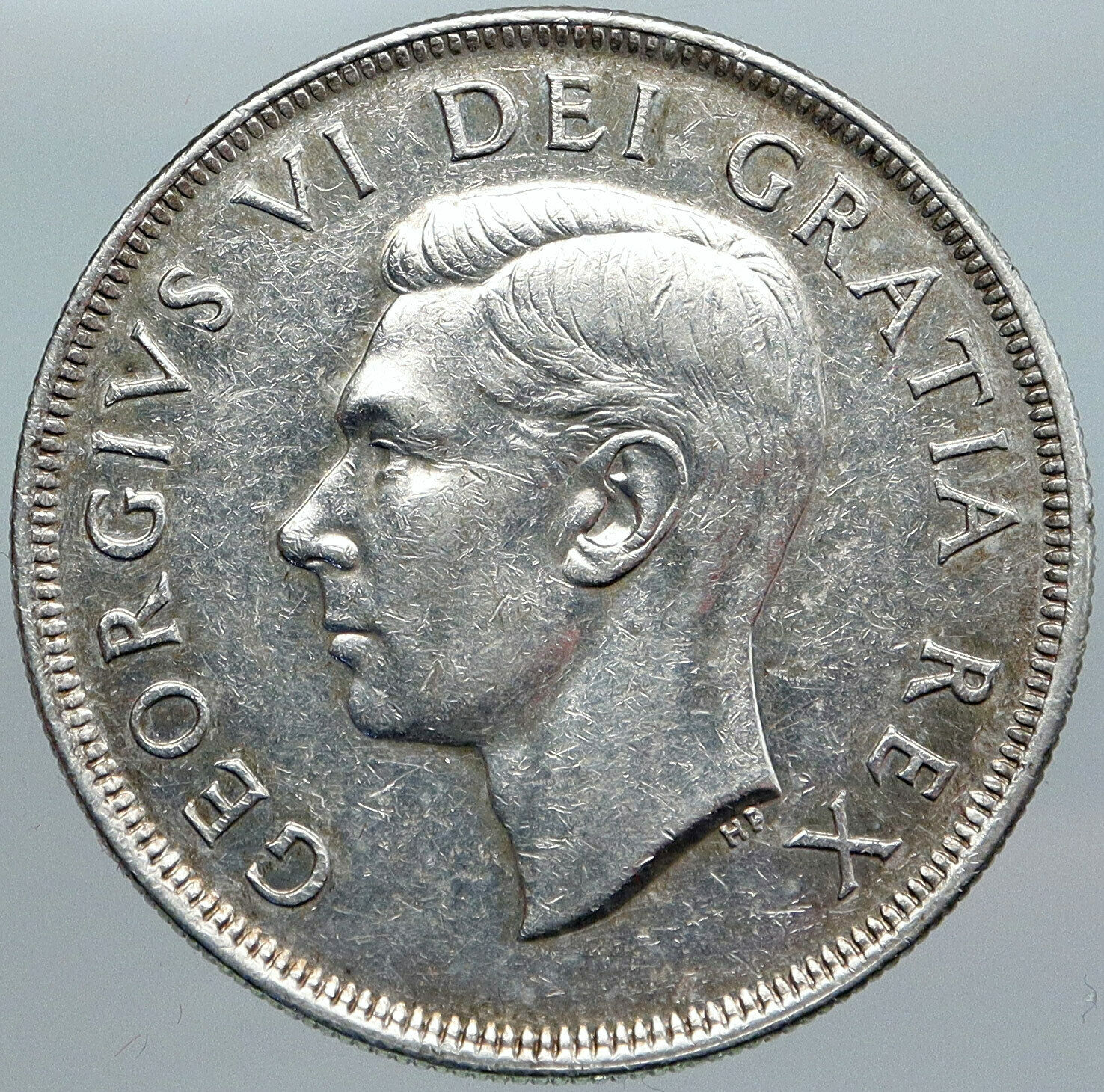 1949 CANADA UK King George VI SHIP Newfoundland OLD Silver Dollar Coin i88078