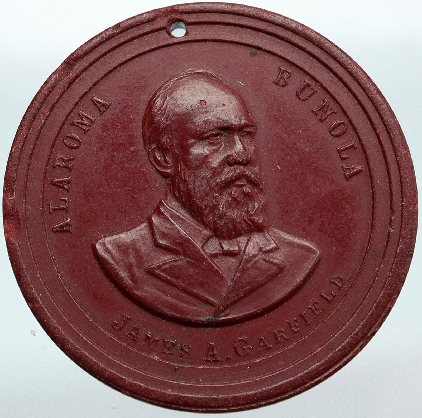 UNITED STATES USA NY President JAMES A. GARFIELD Coffee Trade Token Medal i88163