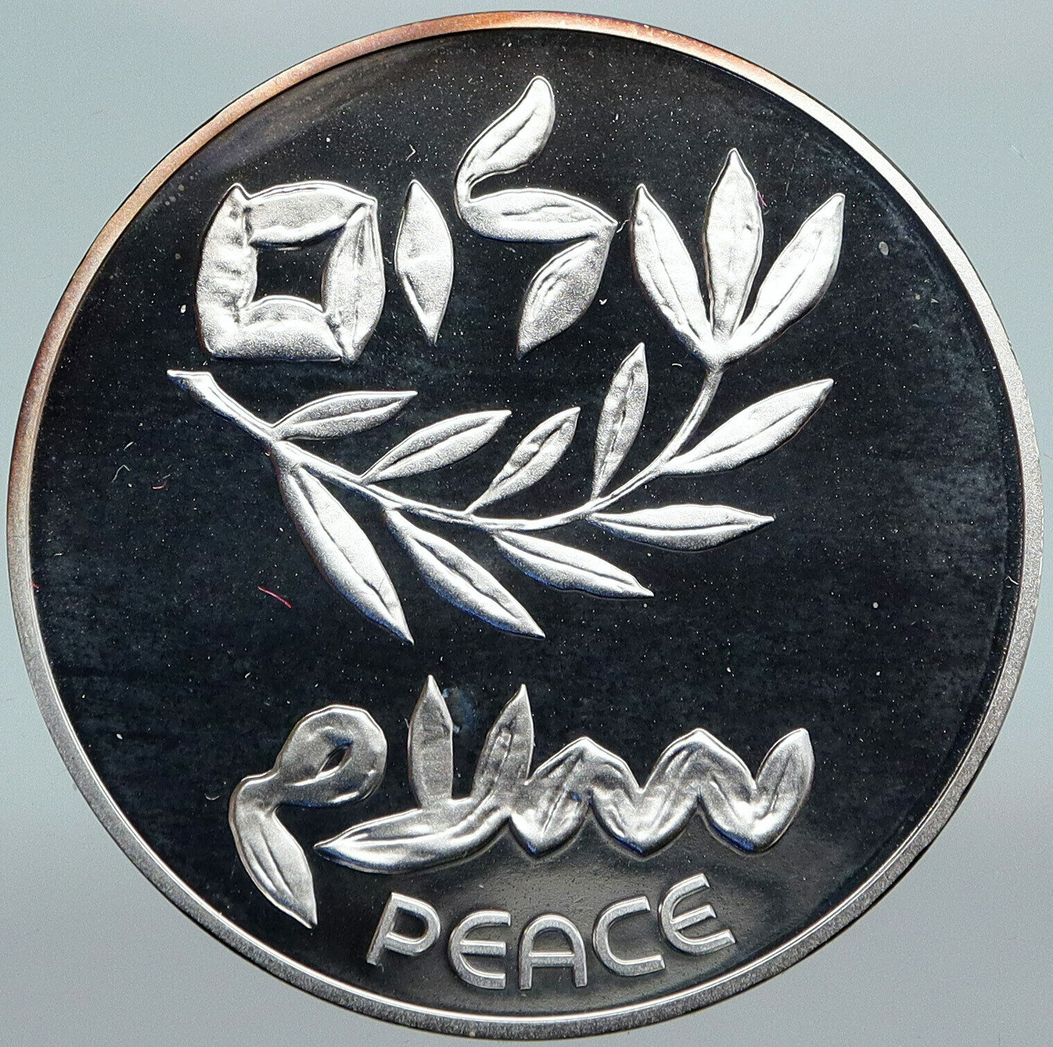 1980 ISRAEL Peace Treaty EGYPT SHALOM Vintage OLD PF Silver 200Lirot Coin i88169