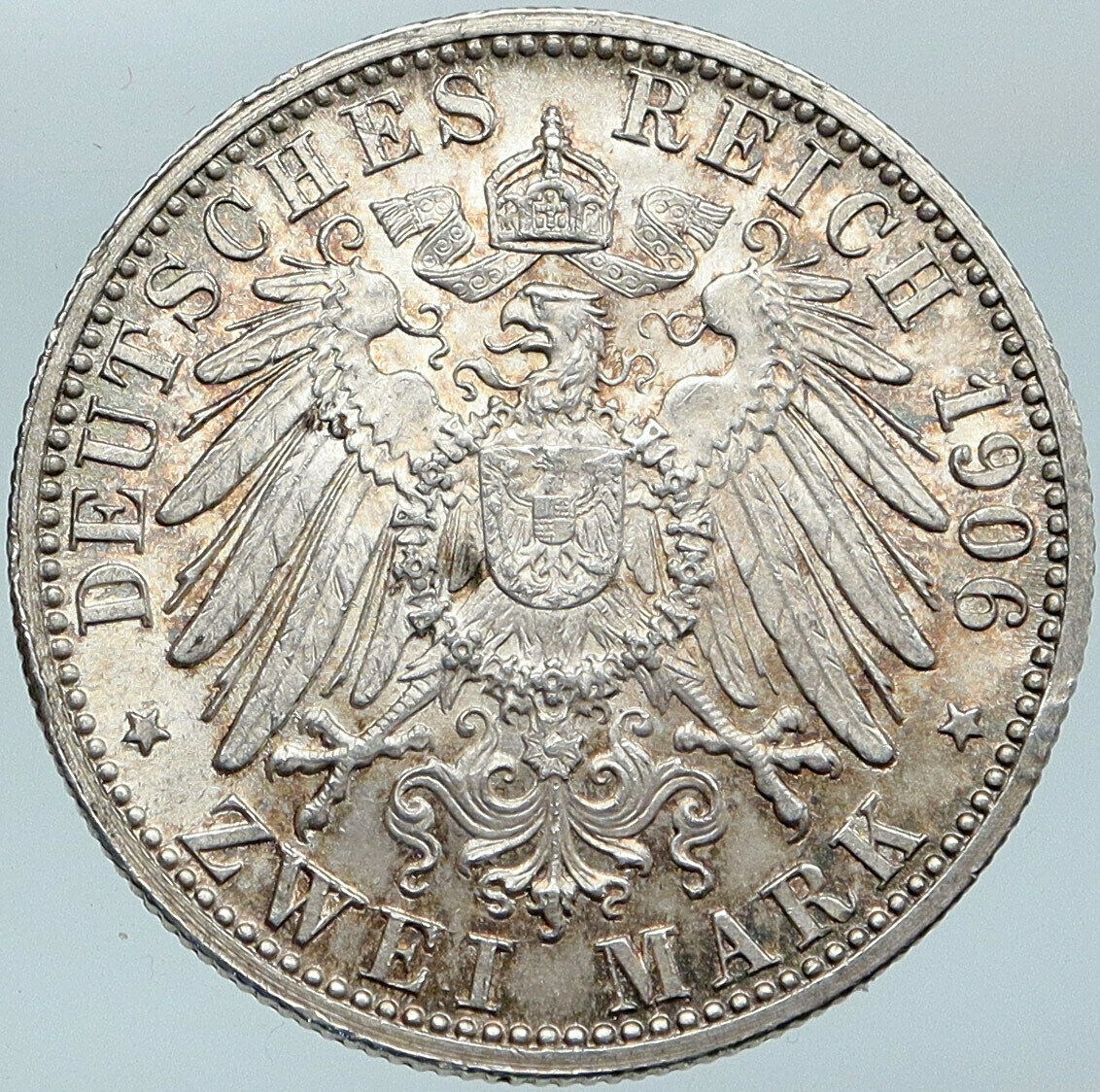 1906 GERMANY GERMAN STATE BADEN Friedrich I Wedding ANTIQUE Silver Coin i88150