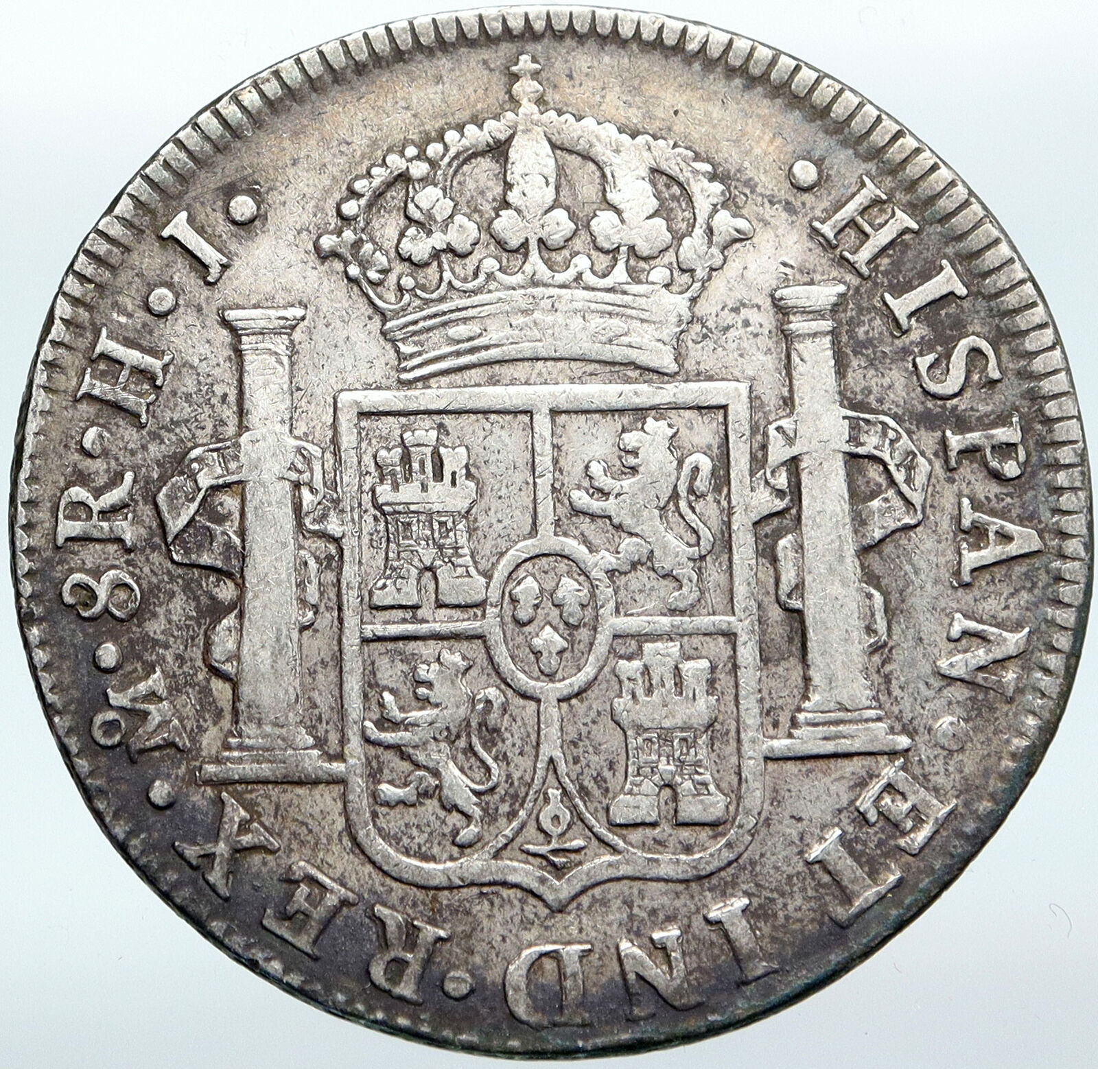 1811 MEXICO w SPAIN King FERDINAND VII BIG Mexican Silver 8 Reales Coin i88149