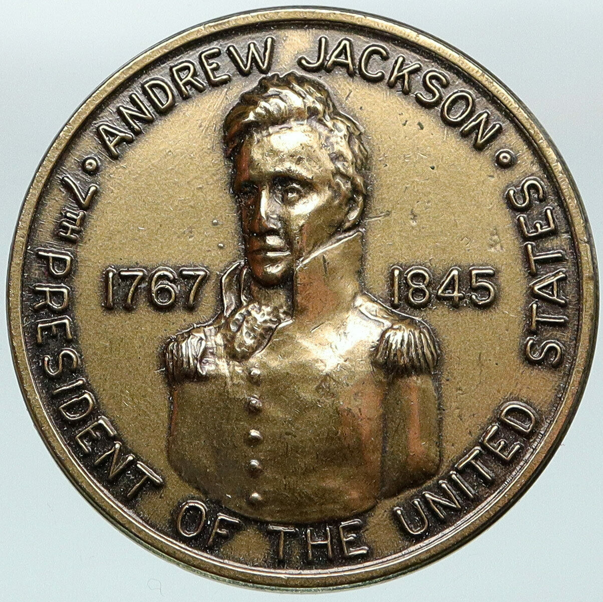 1900s Democrat President ANDREW JACKSON Hermitage ANTIQUE OLD Token Medal i88327