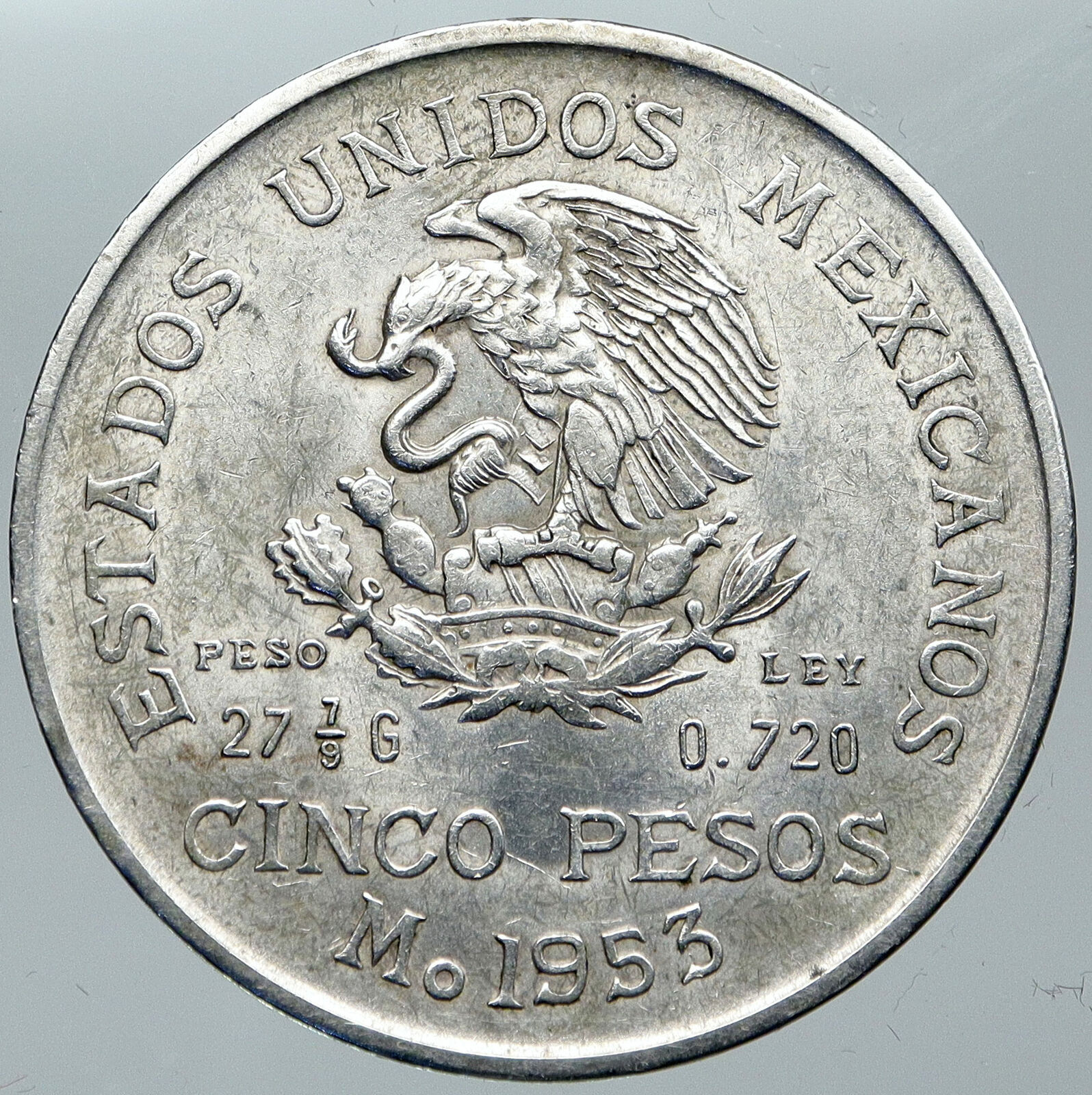 1953 MEXICO Mexican Independence War Hero HIDALGO on Big 4cm Silver Coin i88622