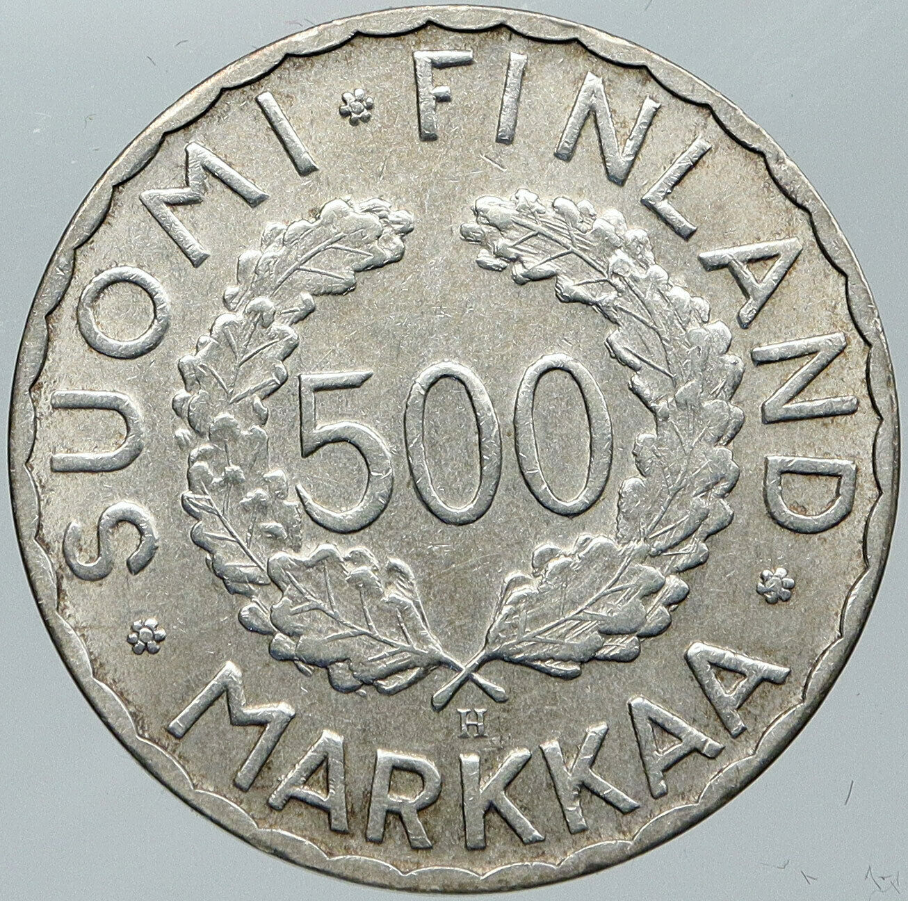 1952 FINLAND Summer Olympics Logo w Rings Genuine Silver 500 Markkaa Coin i88619