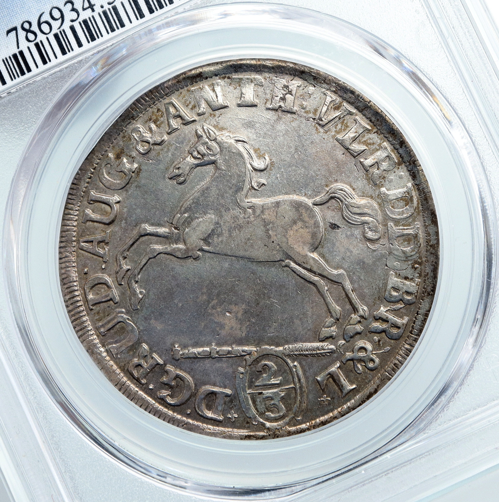 1694 GERMANY Brunswick Wolfenbutl HORSE 24Mariangroschen SILVER Coin PCGS i89058