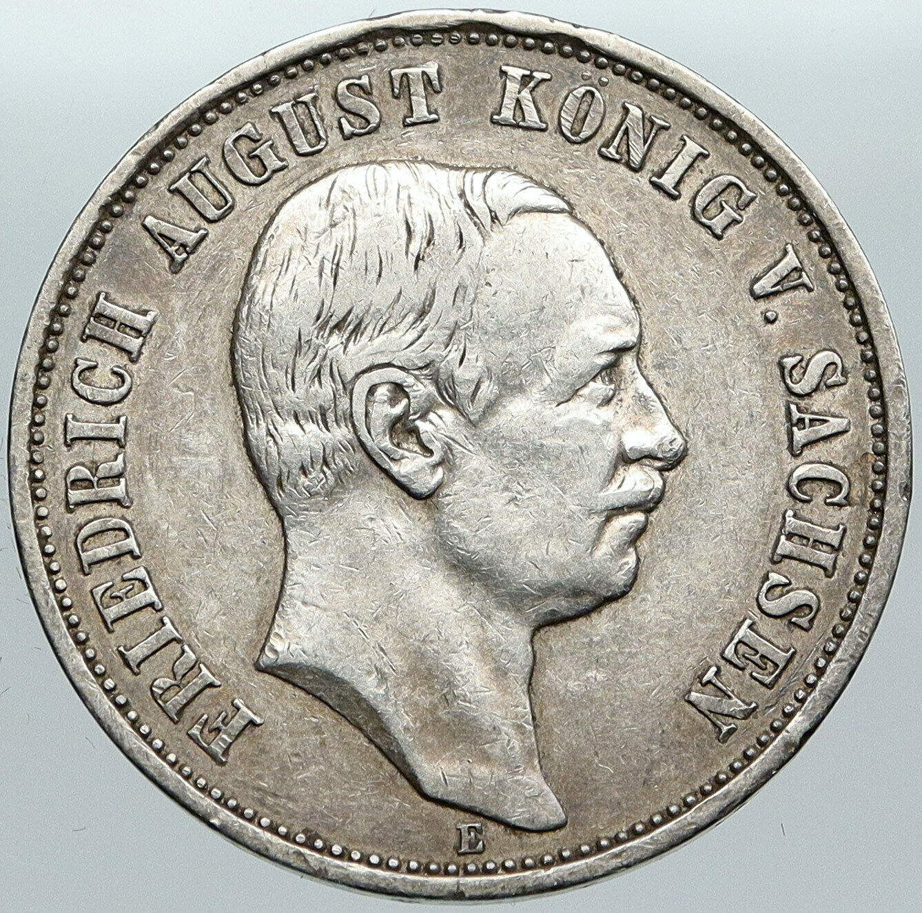 1912 GERMANY EMPIRE German States SAXONY Friedrich III Silver 3 Mark Coin i88659