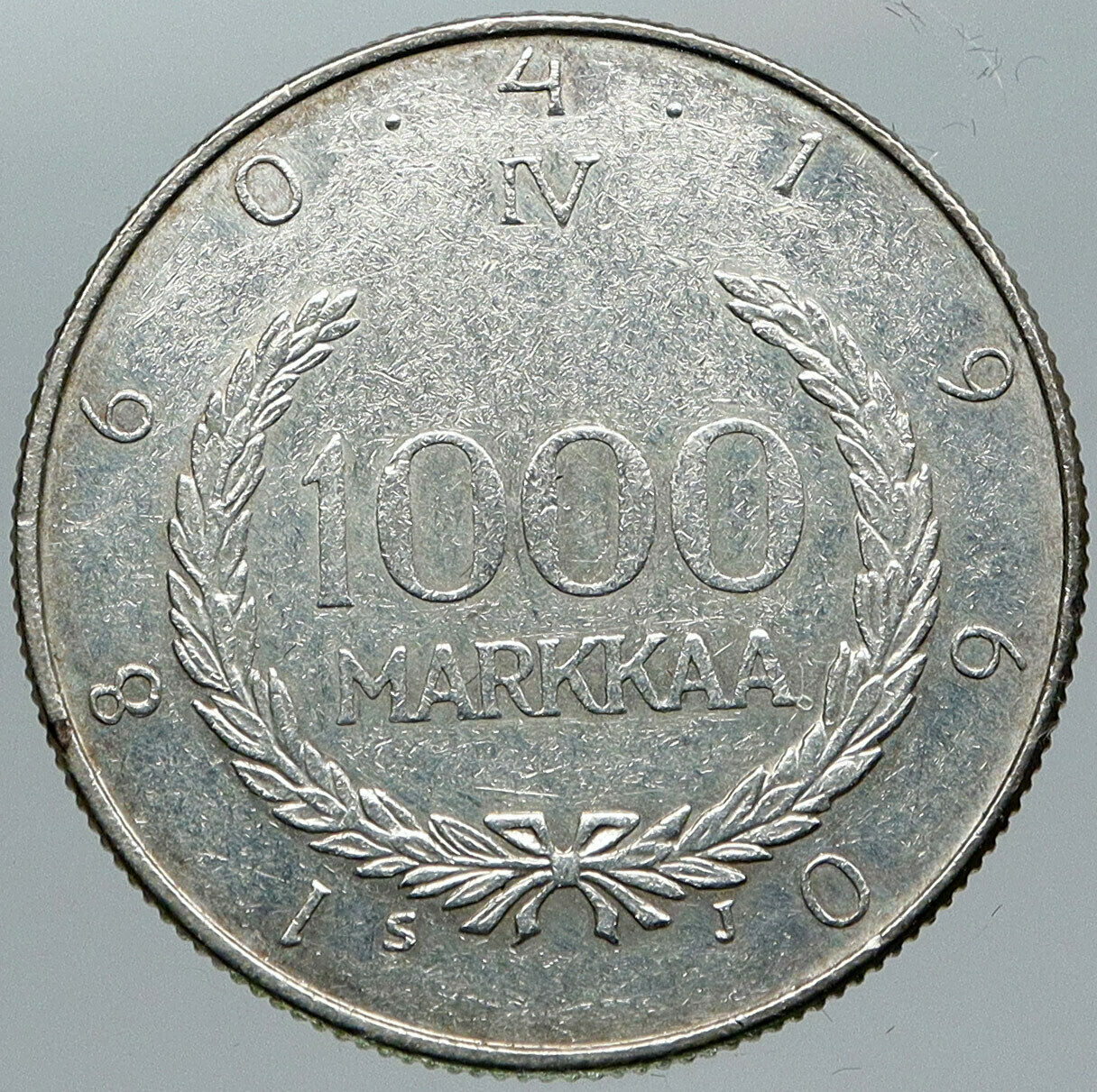 1960 FINLAND Currency Commemorative VINTAGE OLD Silver 1000 Markkaa Coin i88662