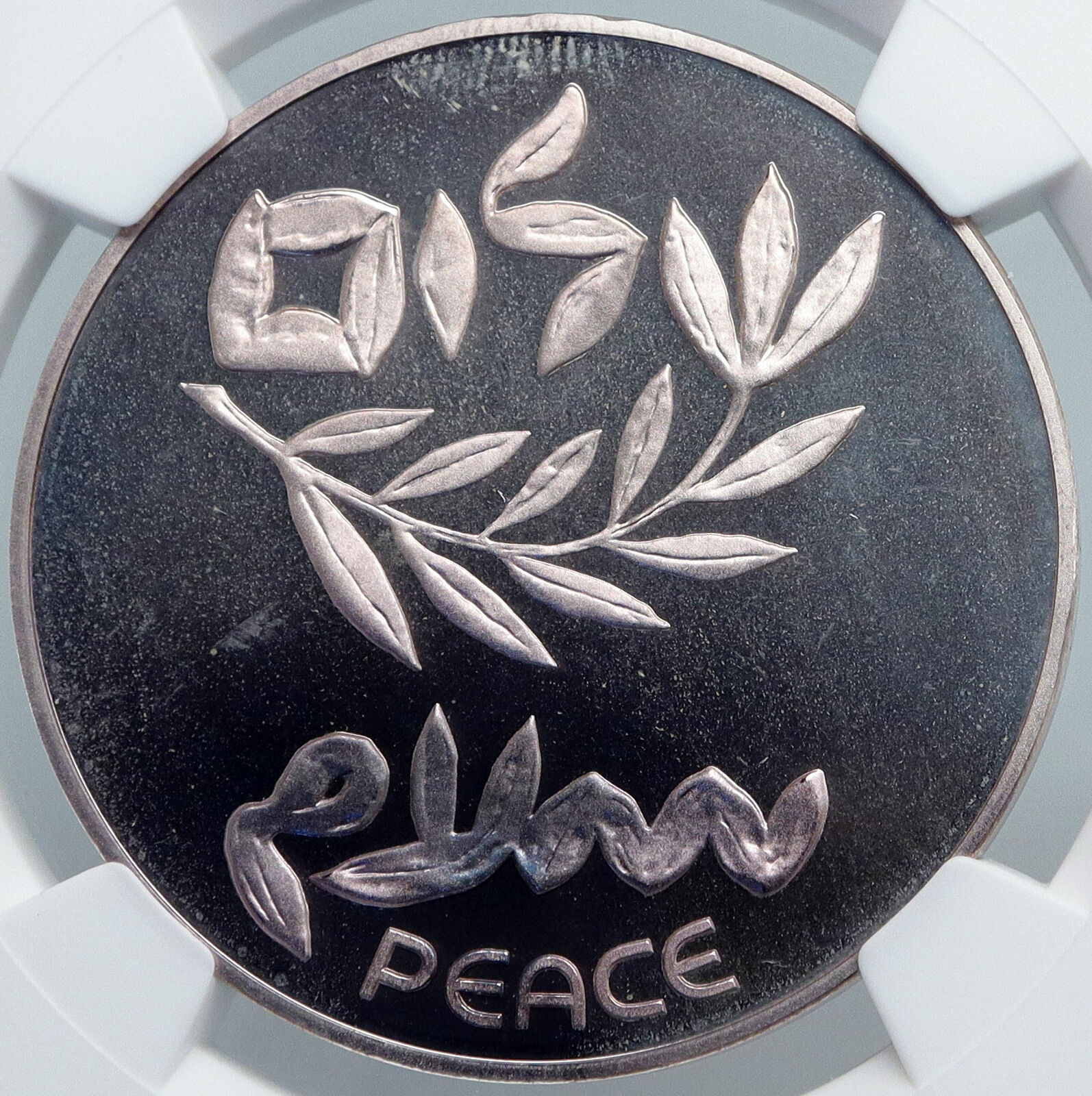 1980 ISRAEL Peace Treaty EGYPT SHALOM OLD Proof Silver 200 Lirot Coin NGC i89093