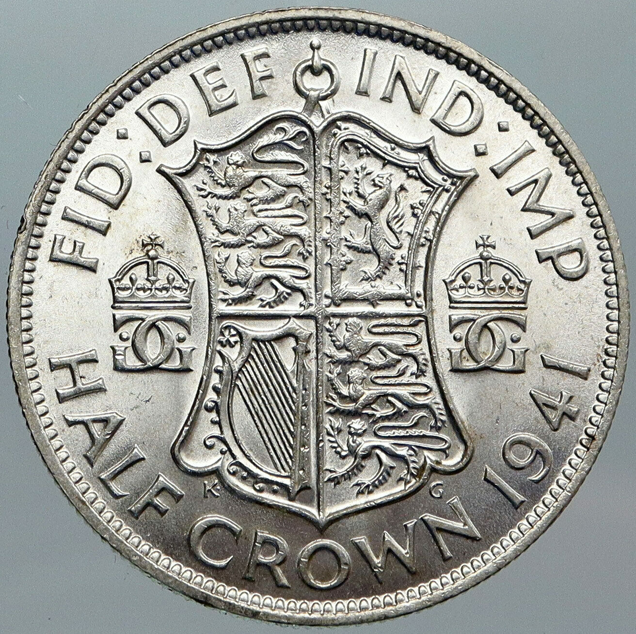 1941 Great Britain United Kingdom UK GEORGE VI OLD Silver Half Crown Coin i88797