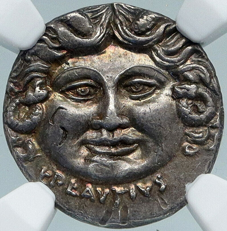 Roman Republic MEDUSA & AURORA Ancient Silver Roman 47BC Rome Coin NGC i88366