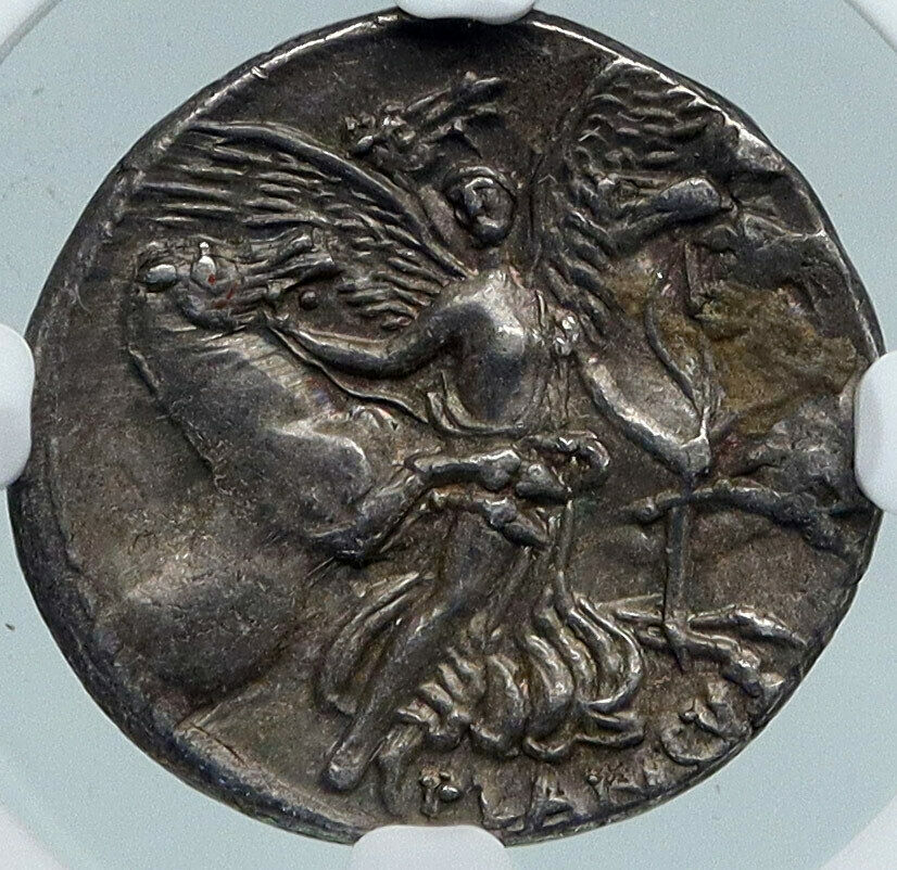 Roman Republic MEDUSA & AURORA Ancient Silver Roman 47BC Rome Coin NGC i88366