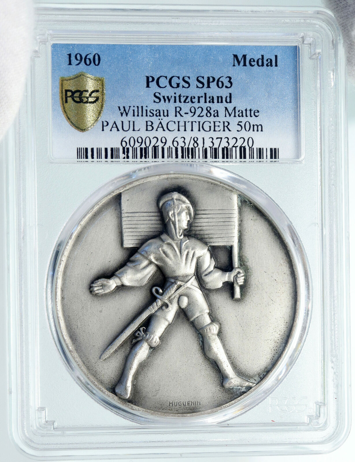 1960 SWITZERLAND Lucerne SHOOTING FESTIVAL 50mter Swiss Silver Medal PCGS i87738