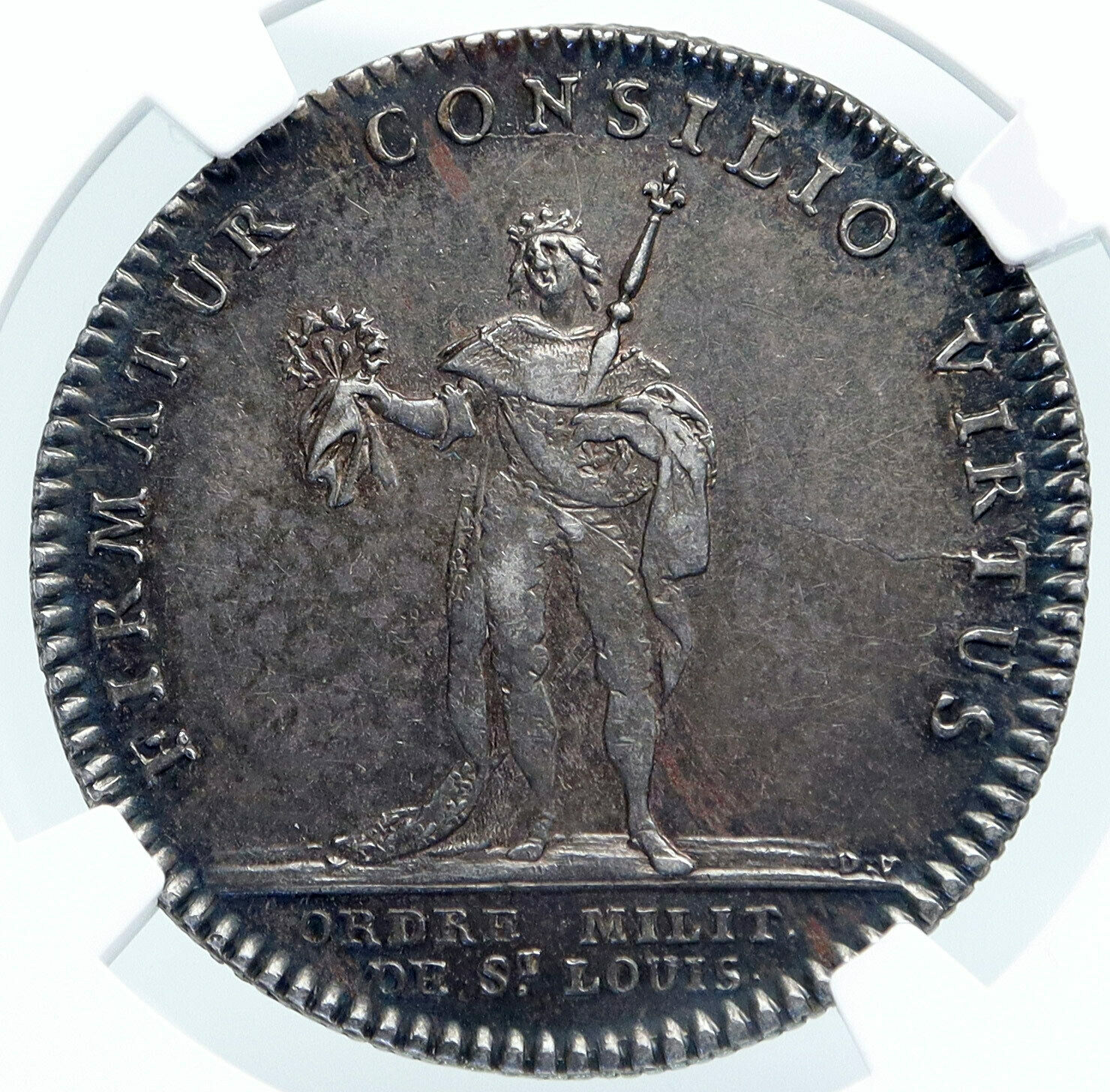 1750 FRANCE King LOUIS XVI St Louis ARMY Order Silver French Medal NGC i87854