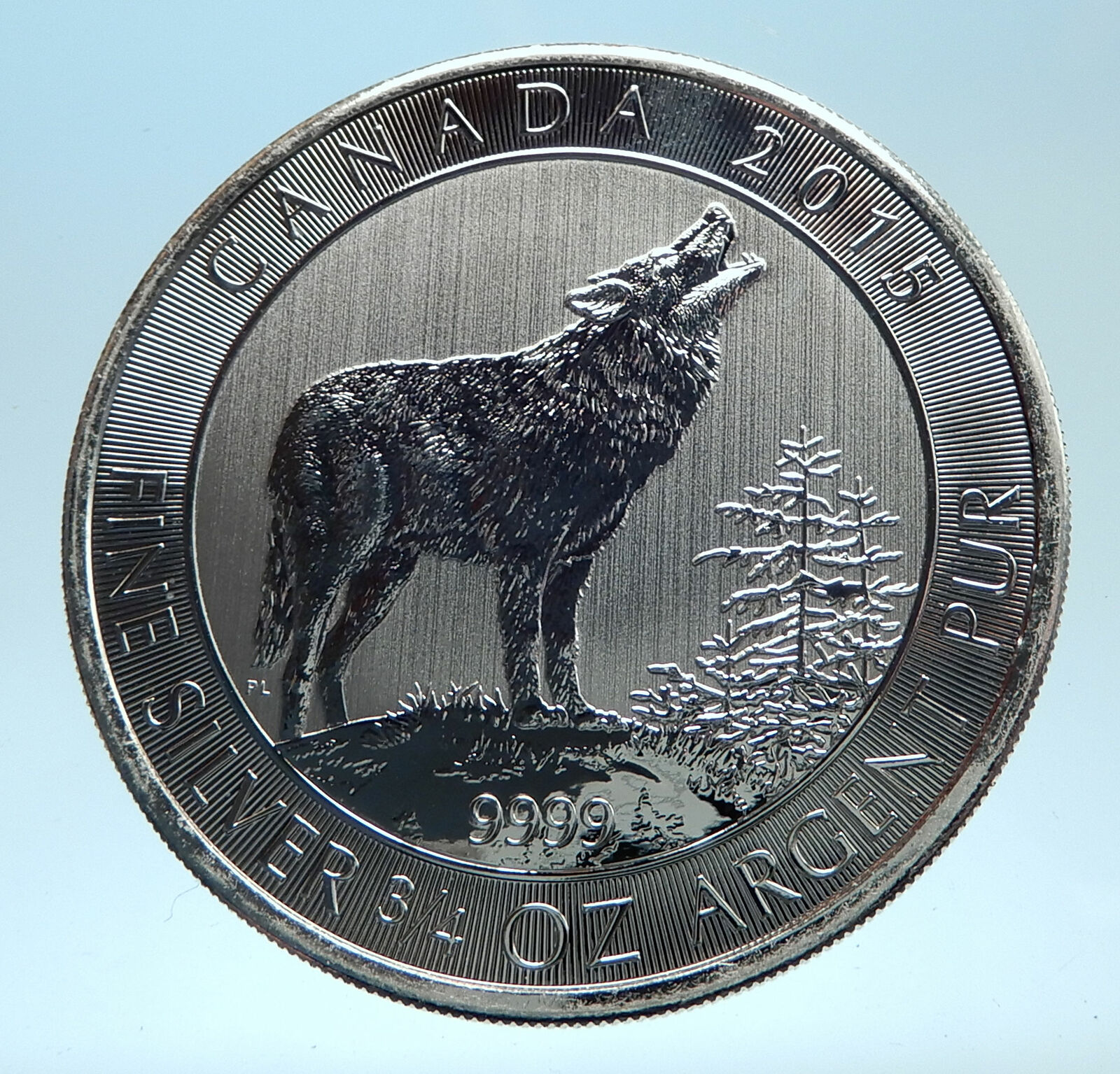 2015 CANADA UK Queen Elizabeth II Wolf Howls OLD Genuine Silver $2 Coin i77557