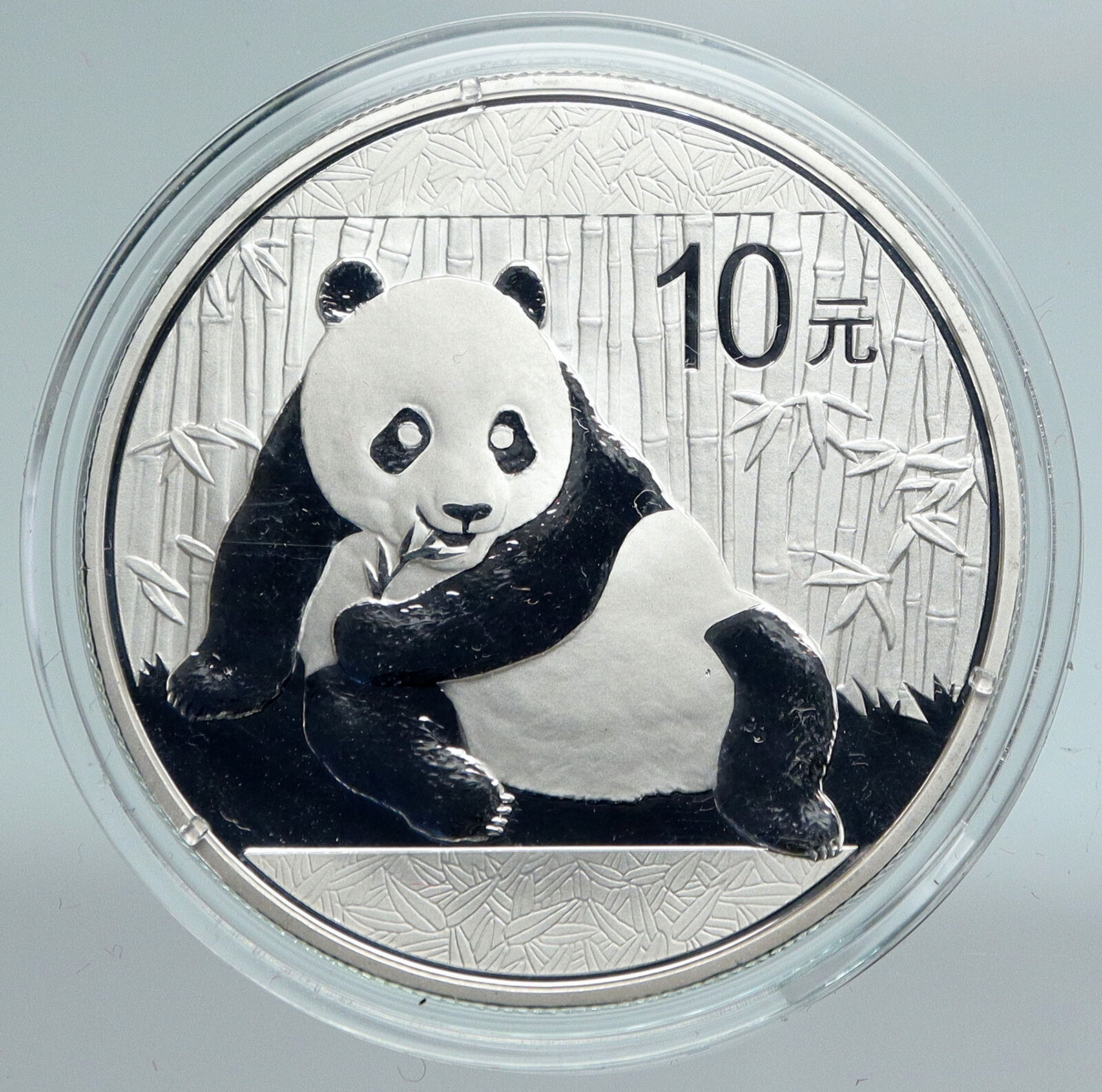 2015 CHINA PANDA w Bamboo & TEMPLE of HEAVEN Silver 10 Yuan Chinese Coin i89452