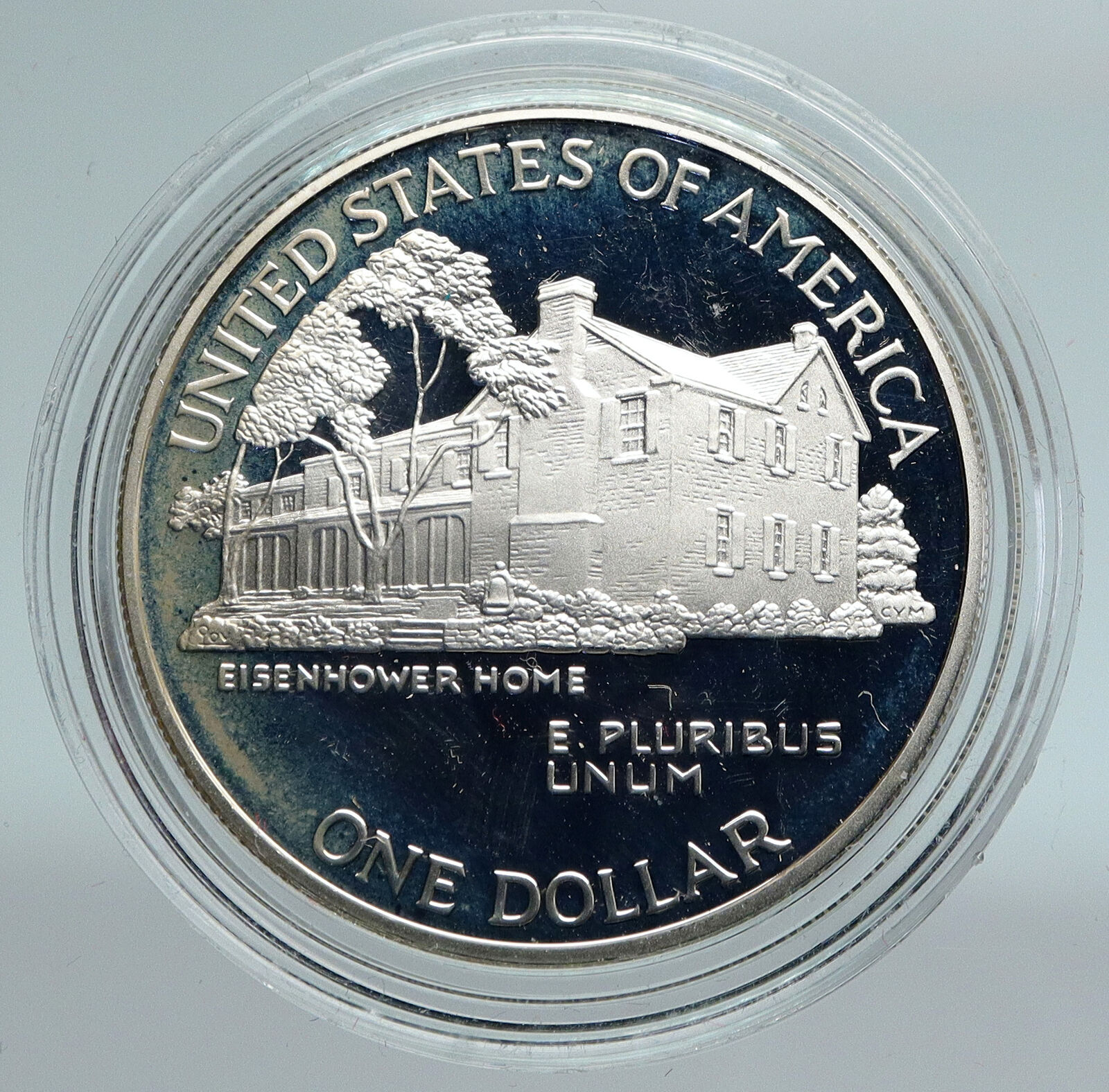 1990 UNITED STATES USA General & President EISENHOWER Proof Silver $ Coin i89455