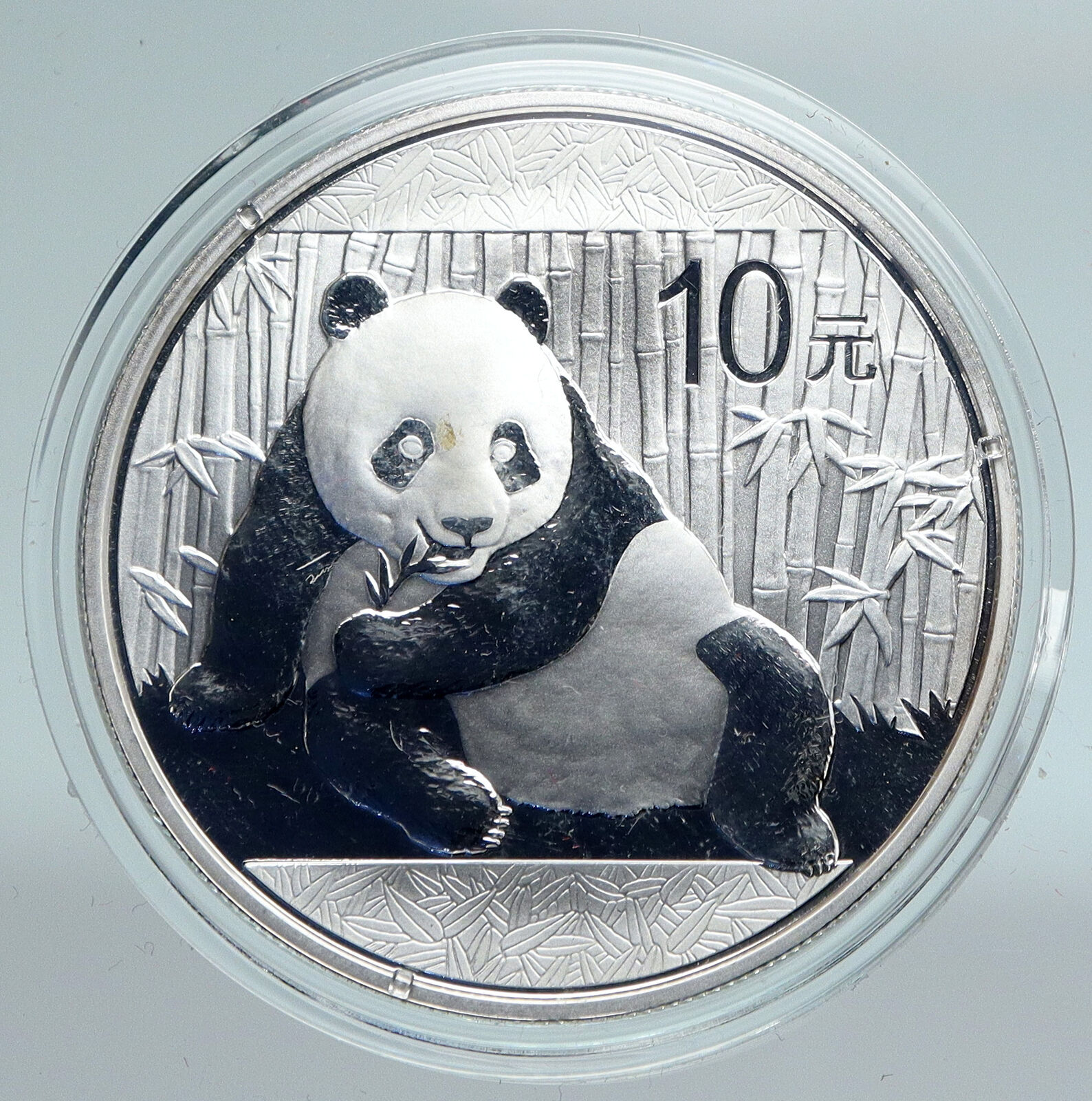 2015 CHINA PANDA w Bamboo & TEMPLE of HEAVEN Silver 10 Yuan Chinese Coin i89453