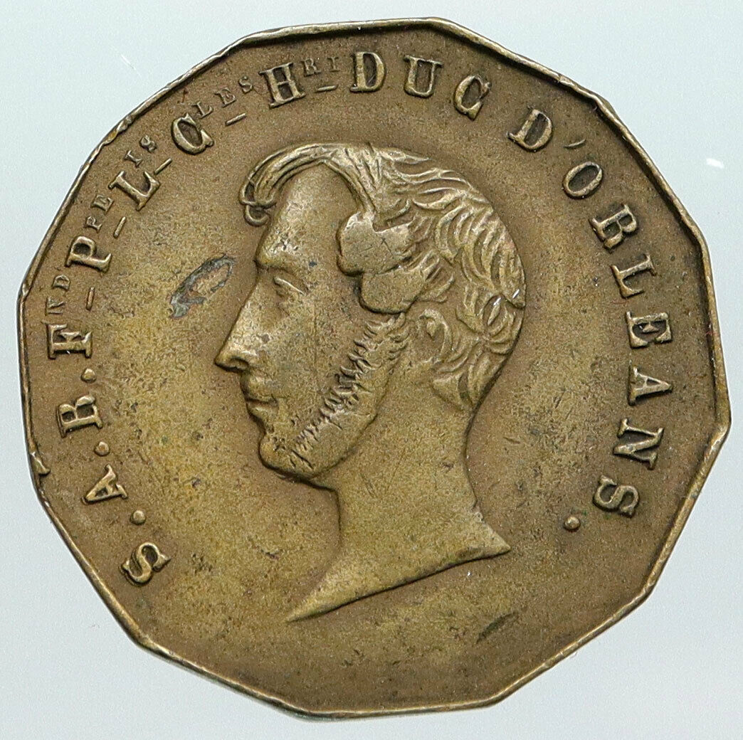 1843 FRANCE Duke of ORLEANS FERDINAND Royal Chapel DREUX Old FRENCH Medal i89204