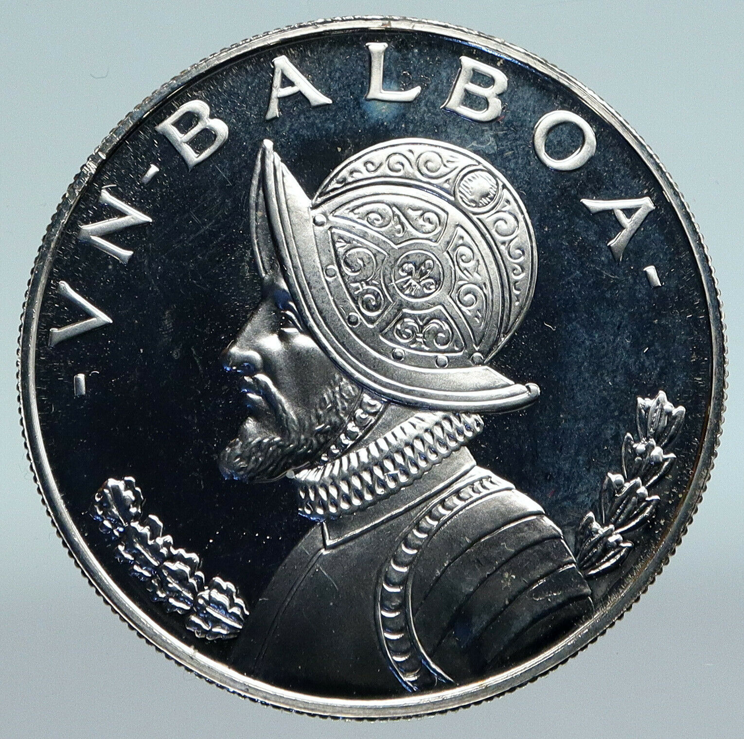 1972 PANAMA Large Silver CONQUISTADOR Vintage Proof Silver BALBOA Coin i89633