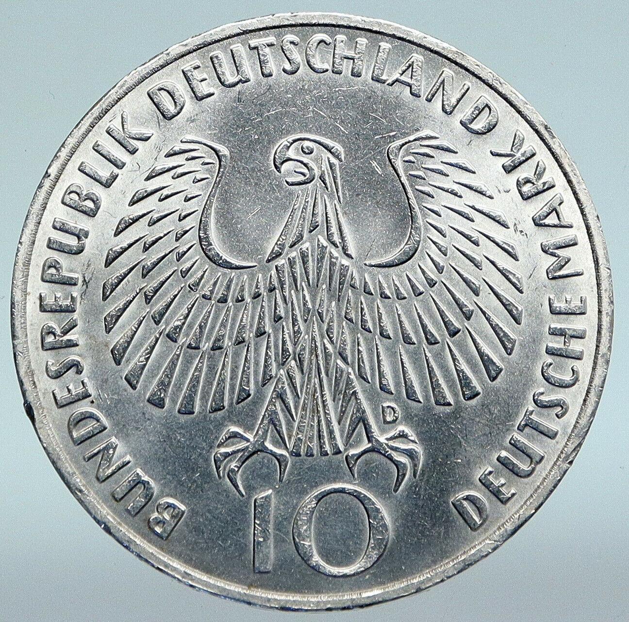 1972 Germany Munich Summer Olympic Antique Vintage Silver 10 Mark Coin i89637