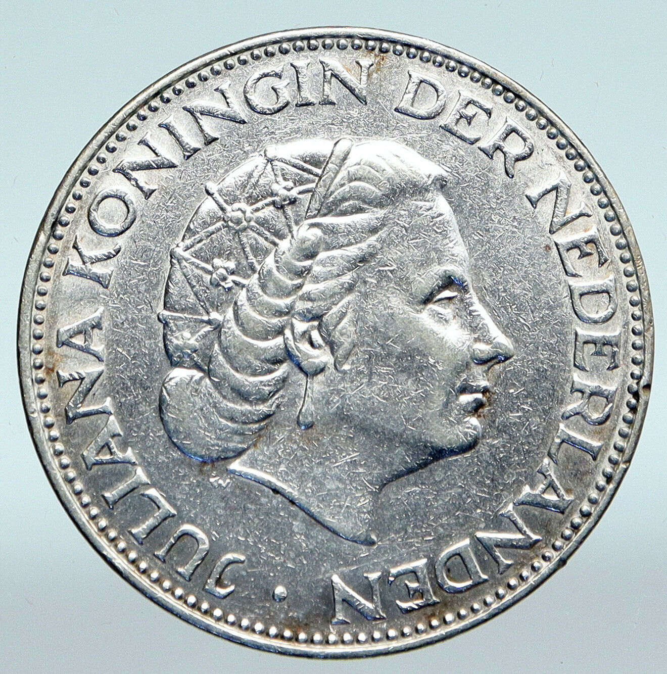 1959 Netherlands Kingdom Queen JULIANA Vintage Silver 2 1/2 Gulden Coin i89650